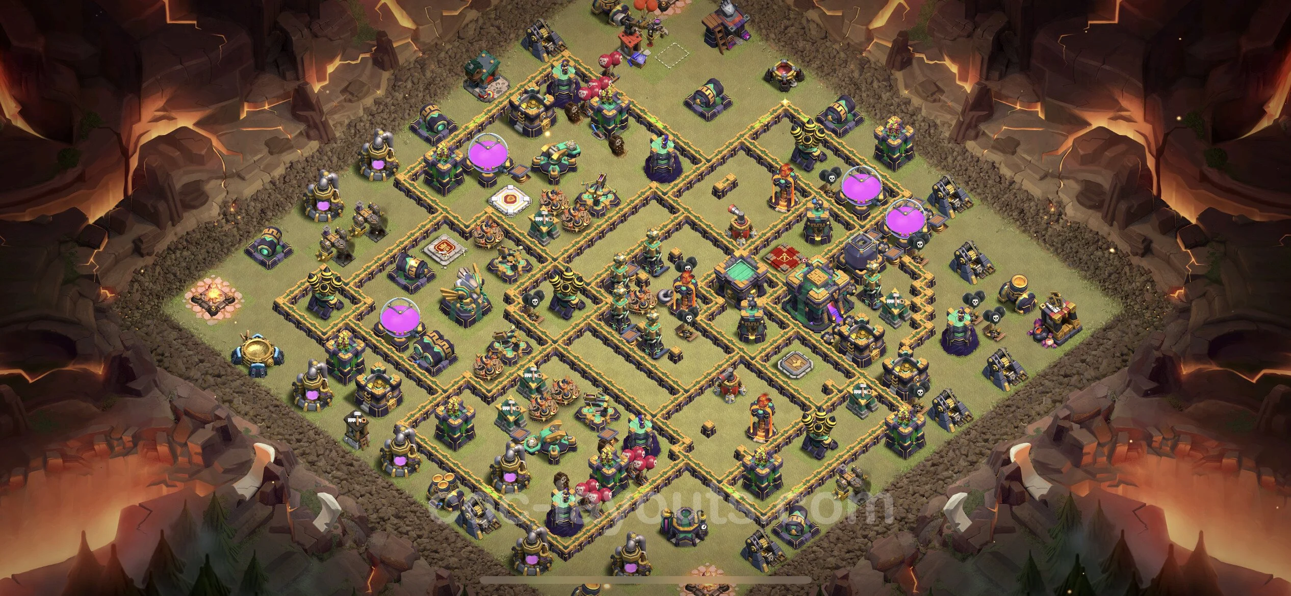 Top War Base TH14 with Link, Anti Air / Electro Dragon - CWL Defence Plan - Clash of Clans - (#151) — Guerra BH14