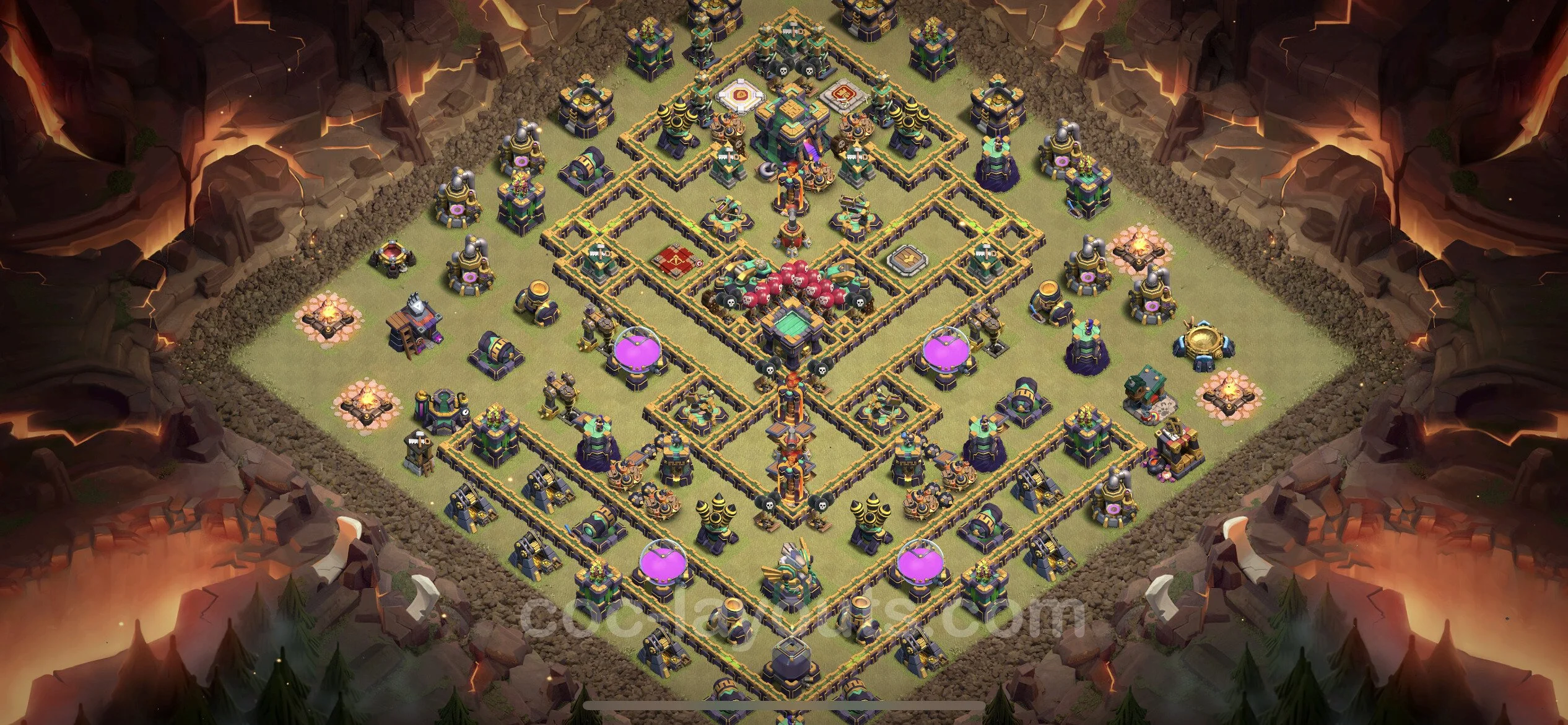 Top War Base TH14 with Link - CWL Defence Plan - Clash of Clans - (#154) — War BH14