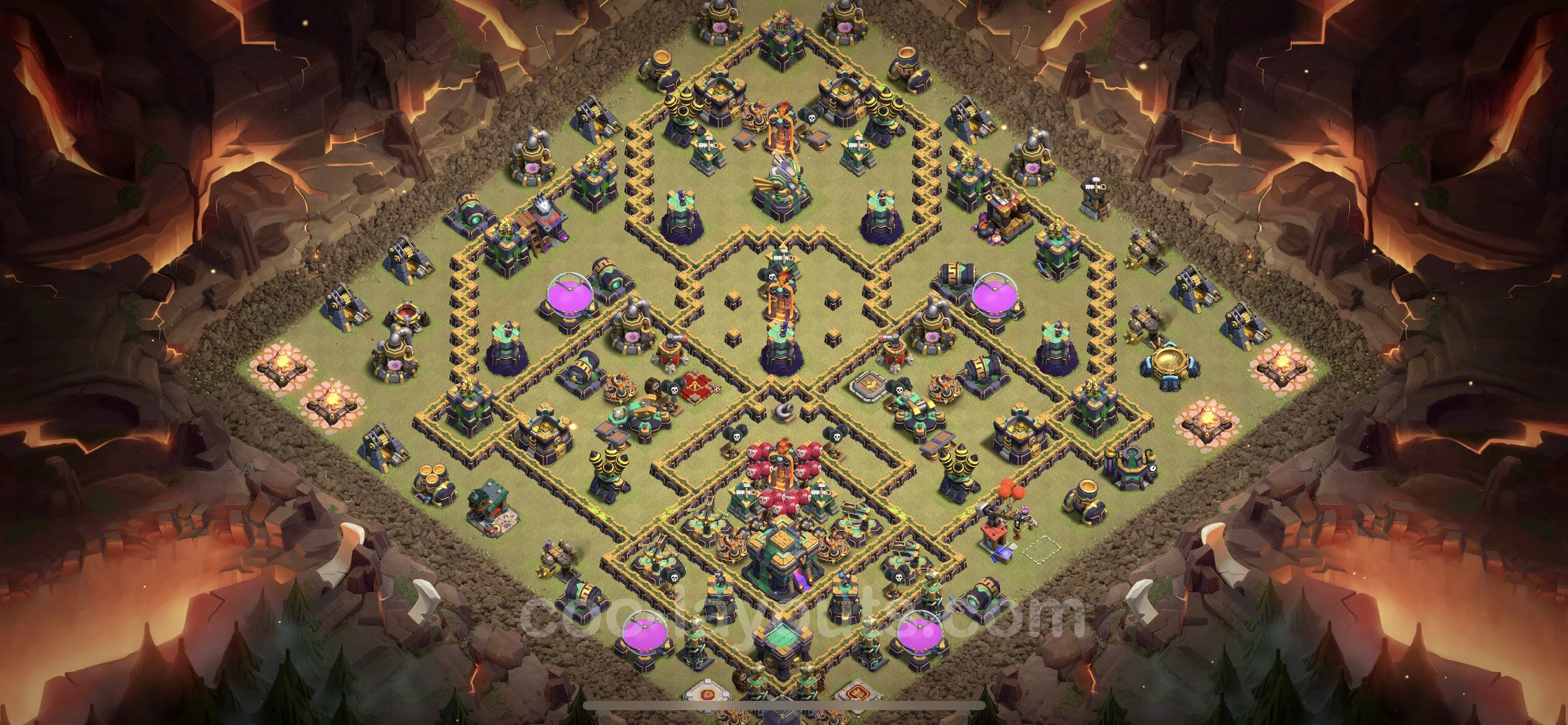 Top War Base TH14 with Link, Anti Everything - CWL Defence Plan - Clash of Clans - (#157) — Guerra BH14