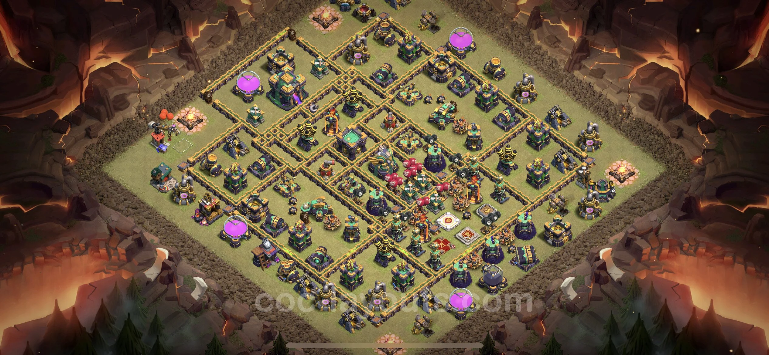 Top War Base TH14 with Link - CWL Defence Plan - Clash of Clans - (#159) — वॉर BH14