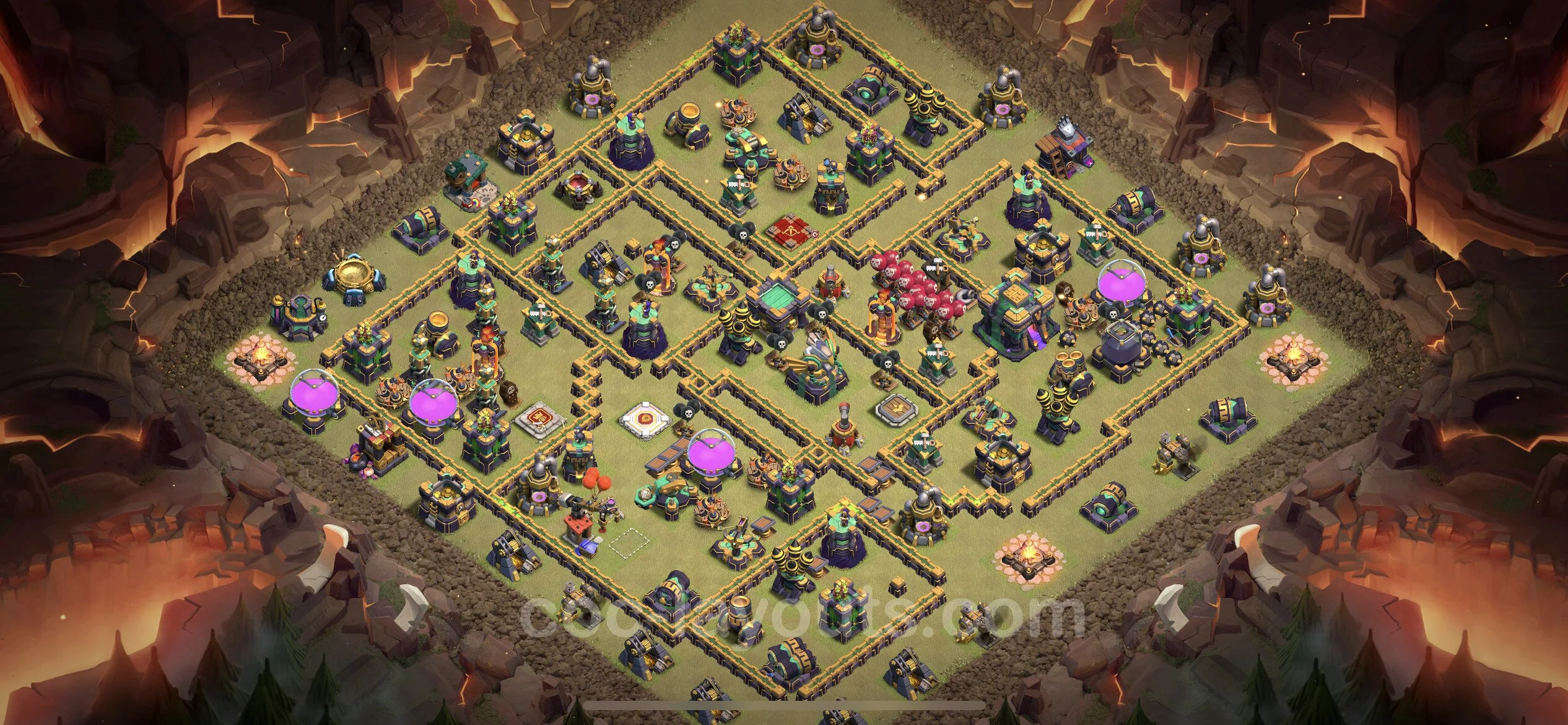 Top War Base TH14 with Link - CWL Defence Plan - Clash of Clans - (#165) — Krieg BH14