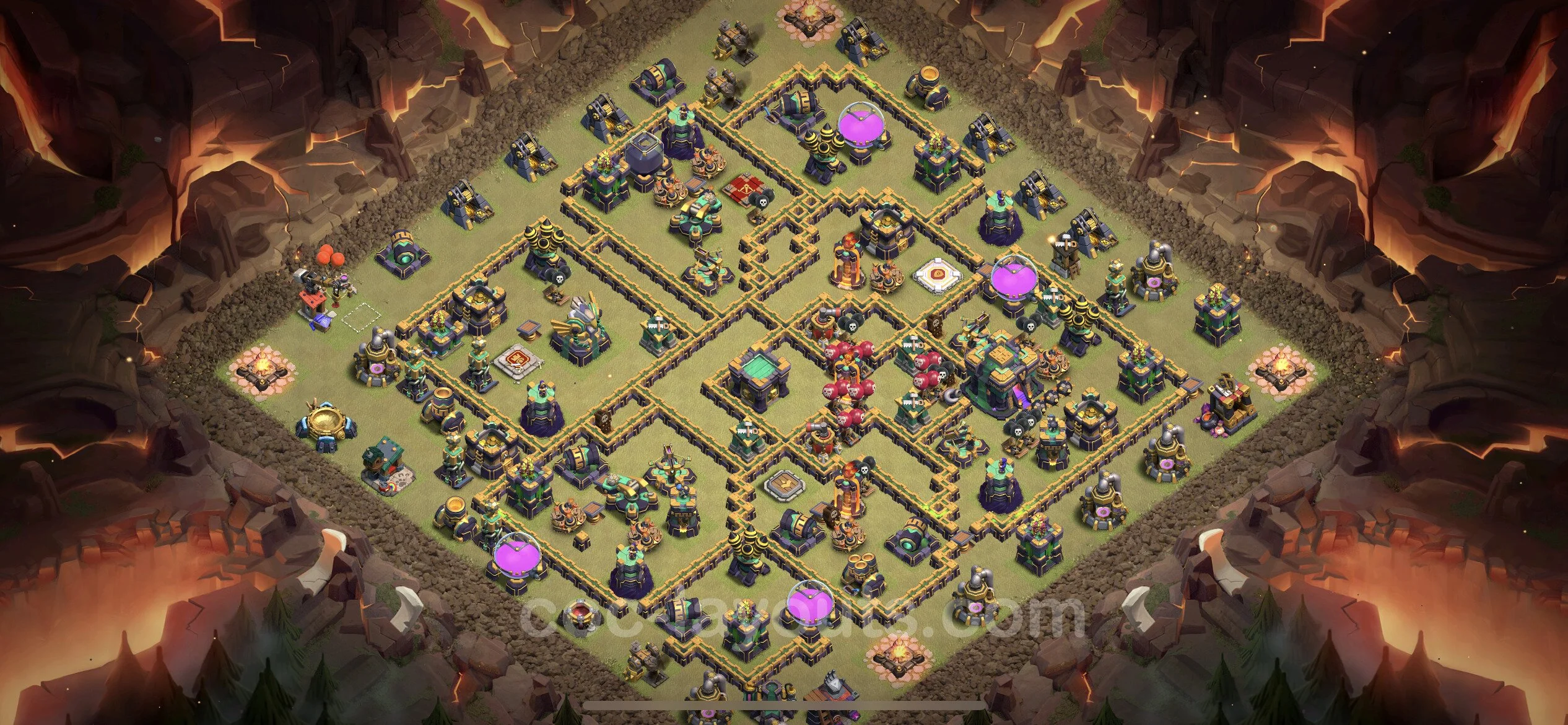 Top War Base TH14 with Link, Hybrid - CWL Defence Plan - Clash of Clans - (#167) — Guerre BH14
