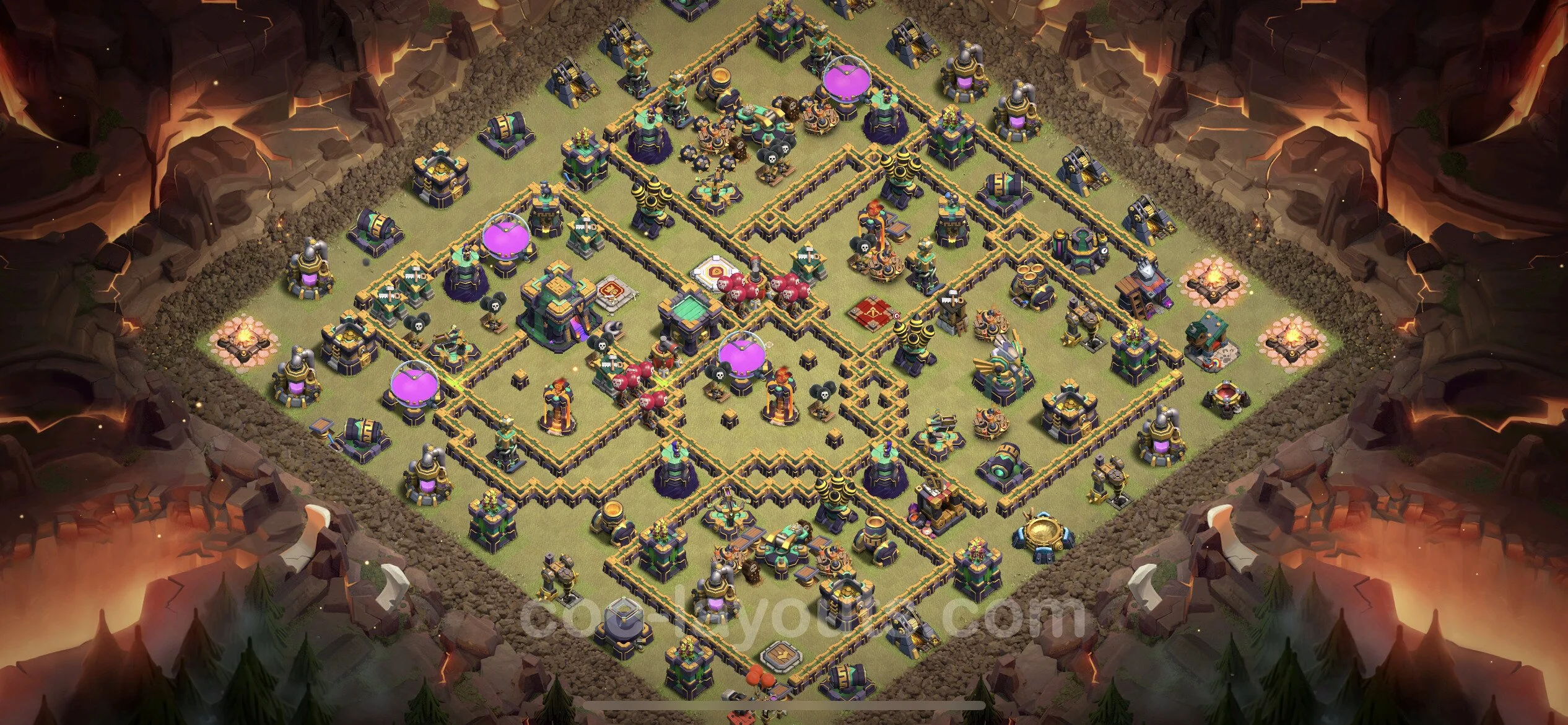 Top War Base TH14 with Link, Anti Air / Electro Dragon - CWL Defence Plan - Clash of Clans - (#169) — Krieg BH14
