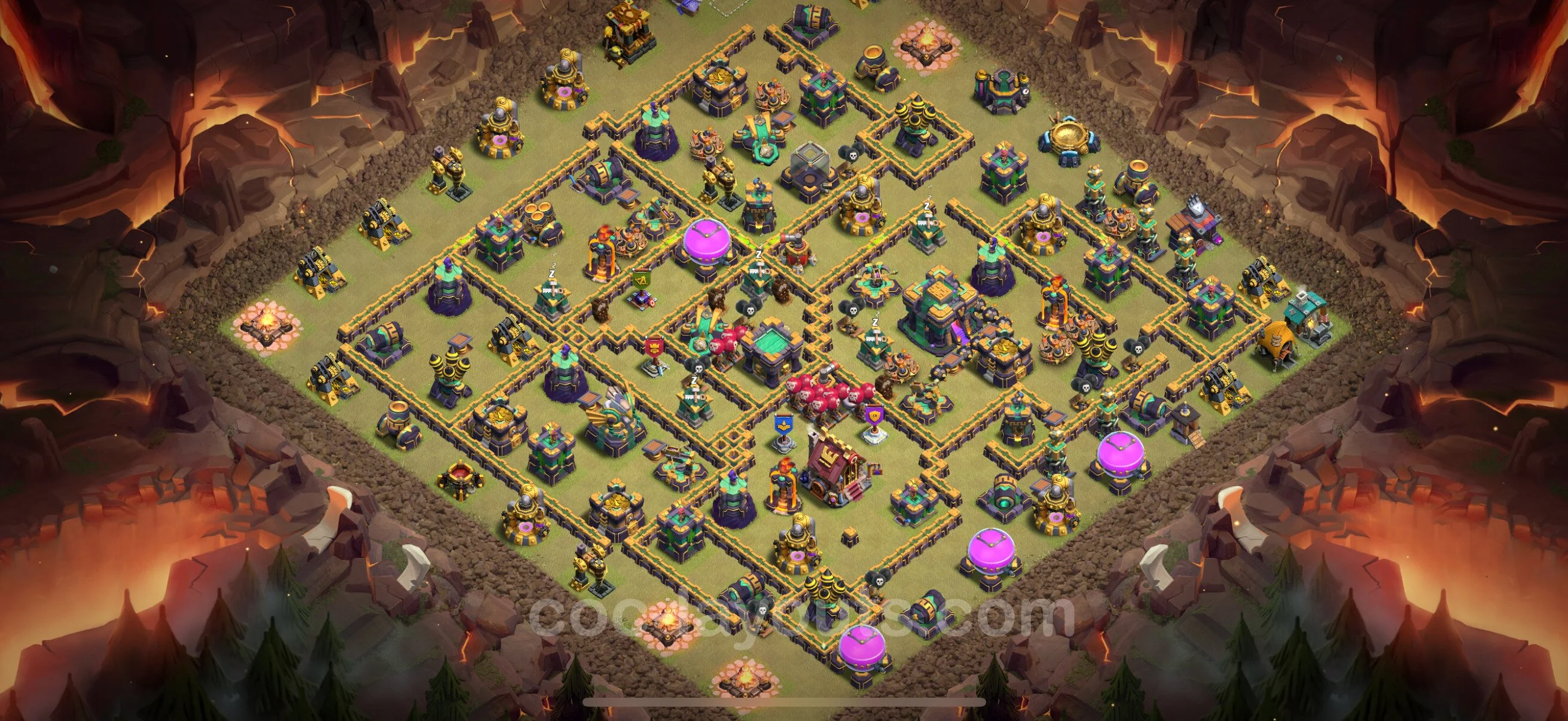 Top War Base TH14 with Link - Anti 3 Stars CWL Plan - Clash of Clans - (#172) — Guerra BH14