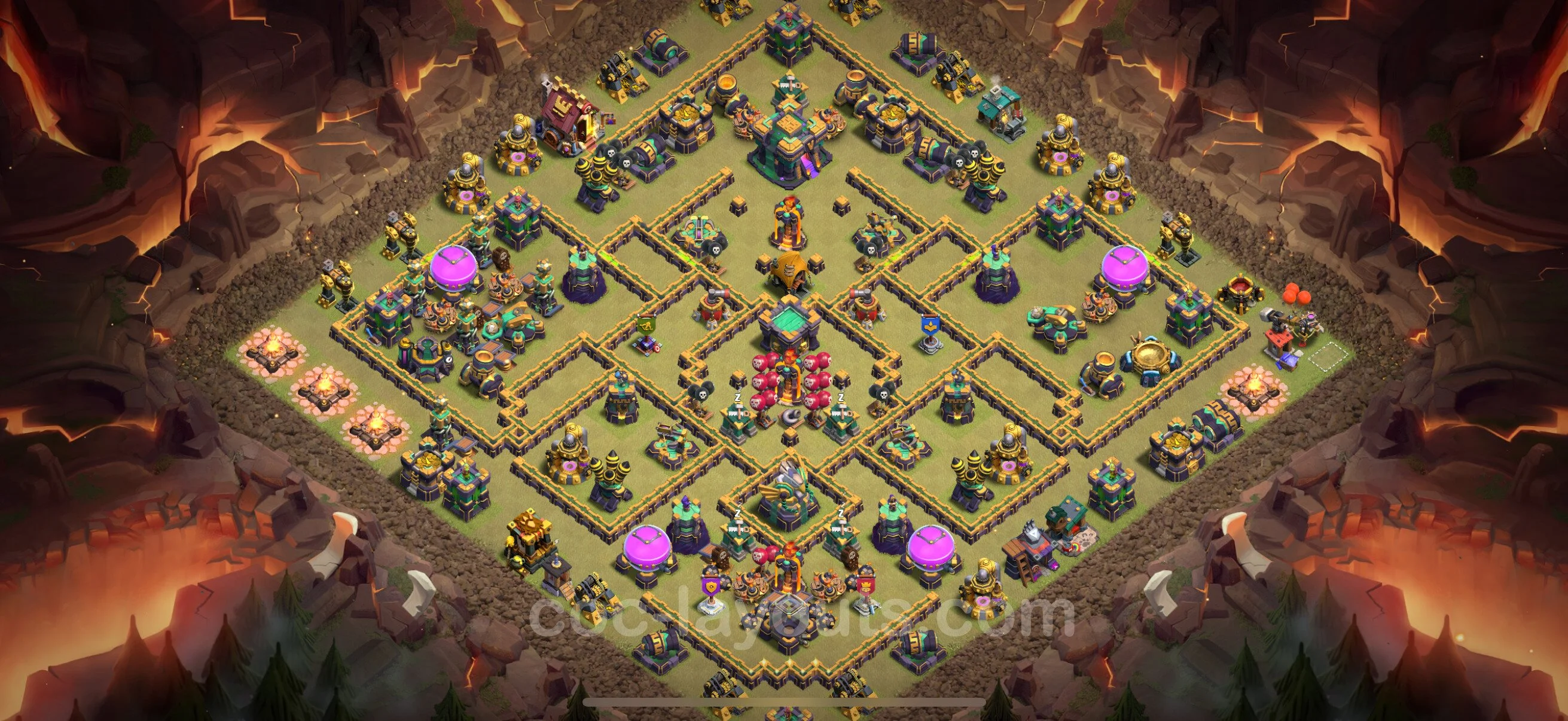 Top War Base TH14 with Link, Anti Everything - CWL Defence Plan - Clash of Clans - (#183) — War BH14