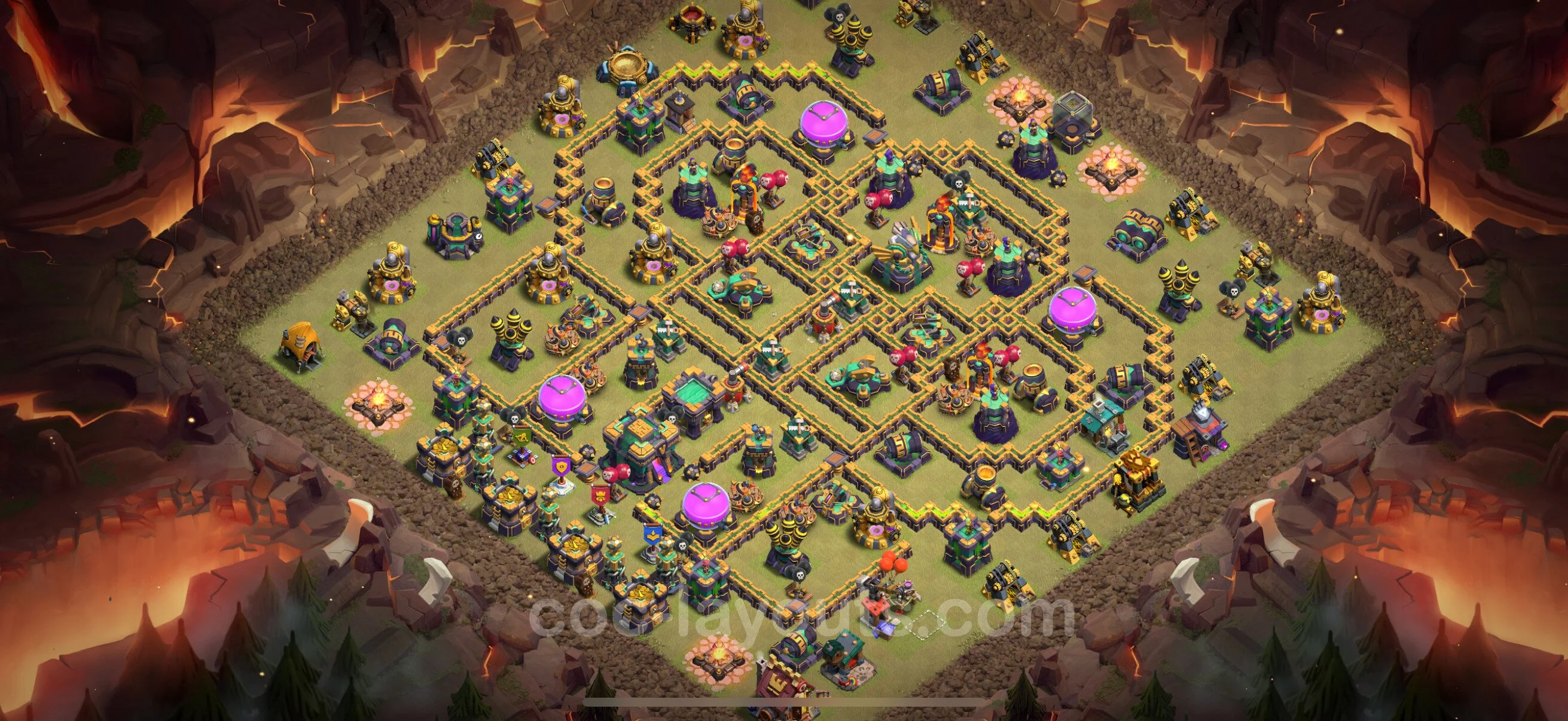 Top War Base TH14 with Link, Anti Everything - CWL Defence Plan - Clash of Clans - (#185) — War BH14