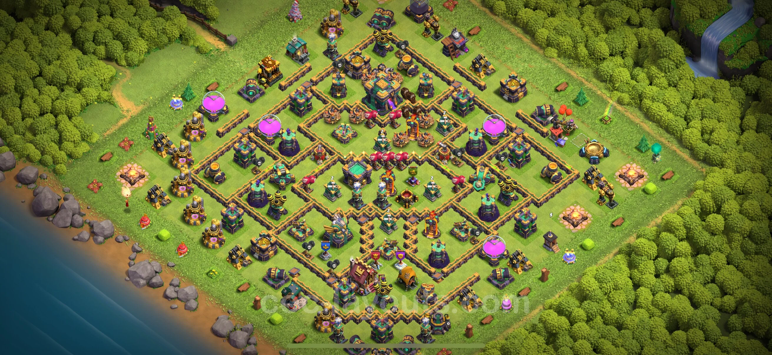 Top War Base TH14 with Link - Anti 2 Stars CWL Plan - Clash of Clans - (#196)