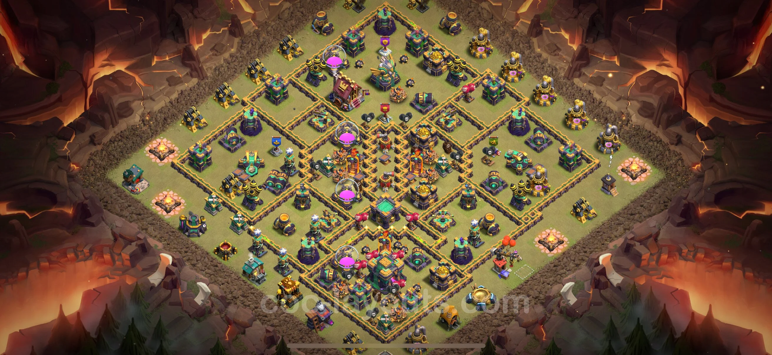 Top War Base TH14 with Link, Anti Everything - CWL Defence Plan - Clash of Clans - (#201) — Krieg BH14