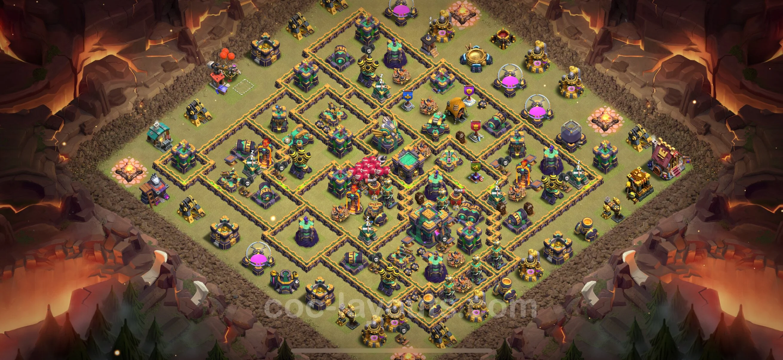 Top War Base TH14 with Link, Hybrid - Max Levels CWL Plan - Clash of Clans - (#202) — War BH14