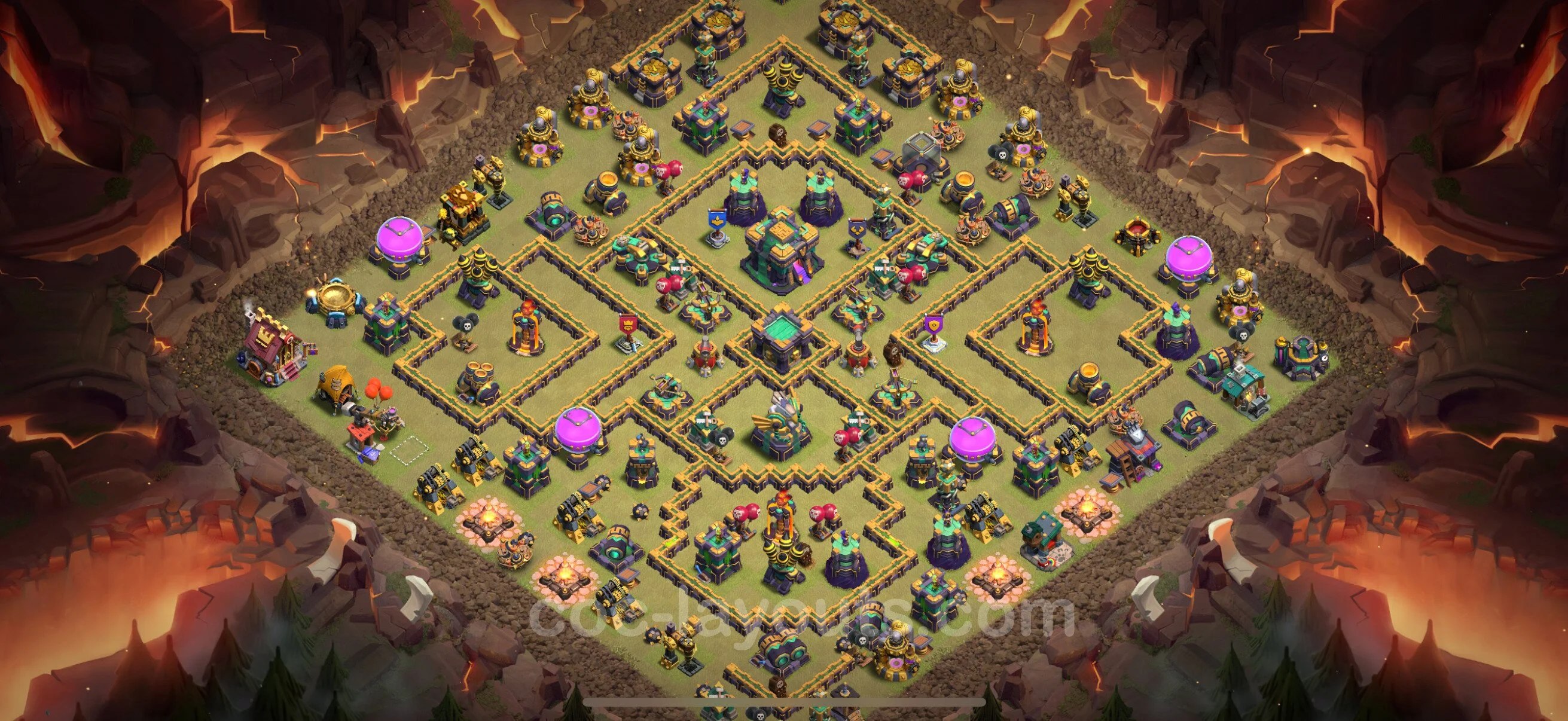 Top War Base TH14 with Link - Anti 3 Stars CWL Plan - Clash of Clans - (#203) — Guerre BH14