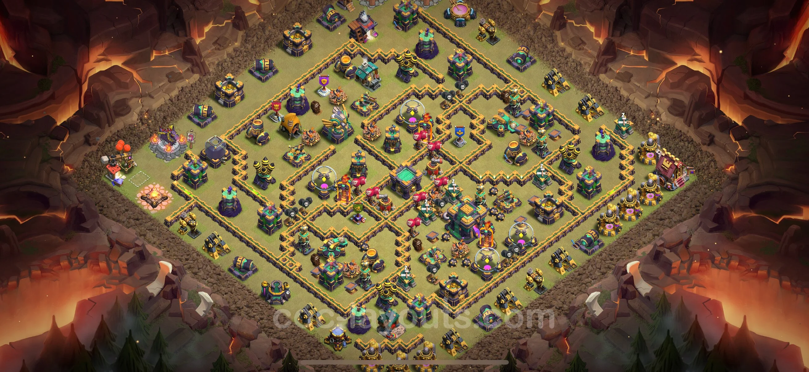 Top War Base TH14 with Link - Anti 3 Stars CWL Plan - Clash of Clans - (#208) — Krieg BH14