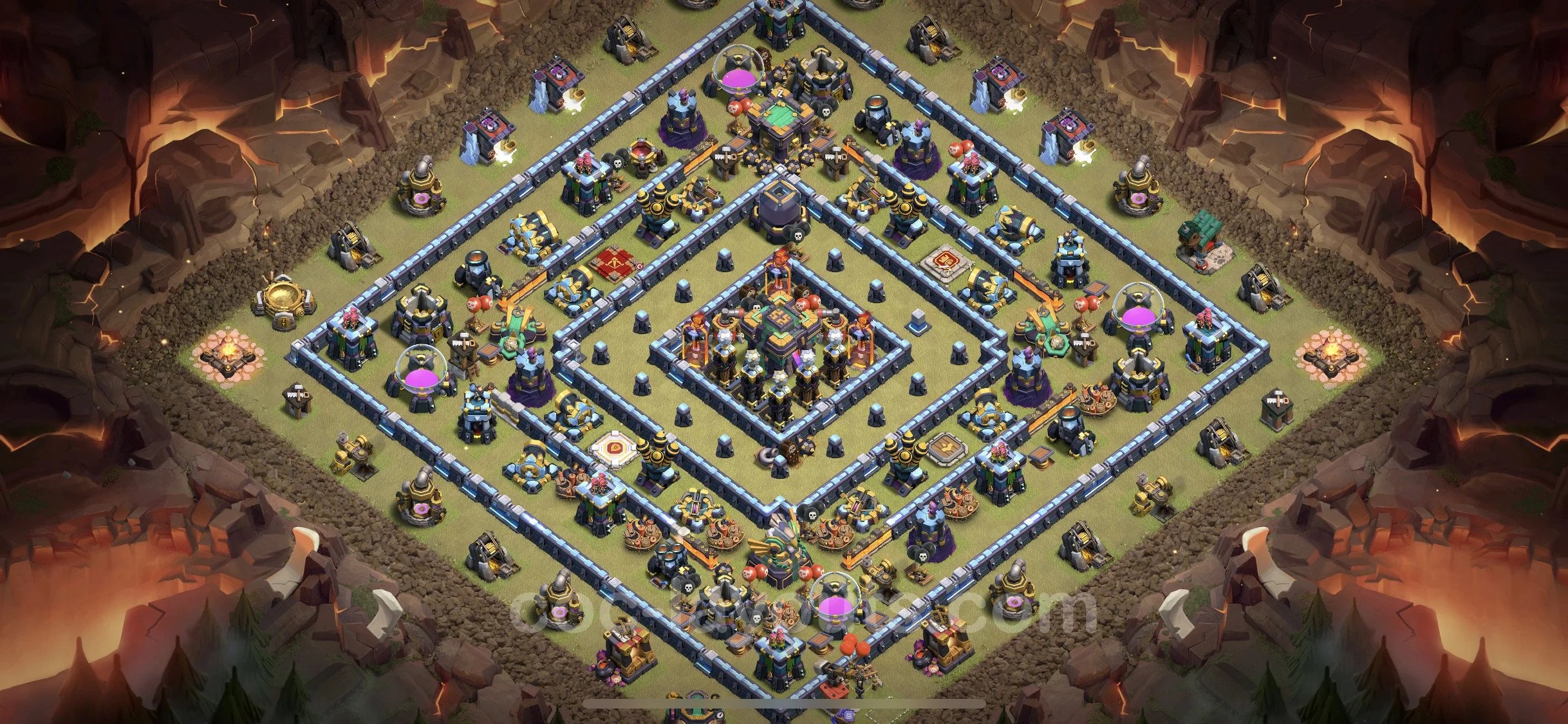 Top War Base TH14 with Link, Hybrid - Anti 2 Stars CWL Plan - Clash of Clans - (#52)