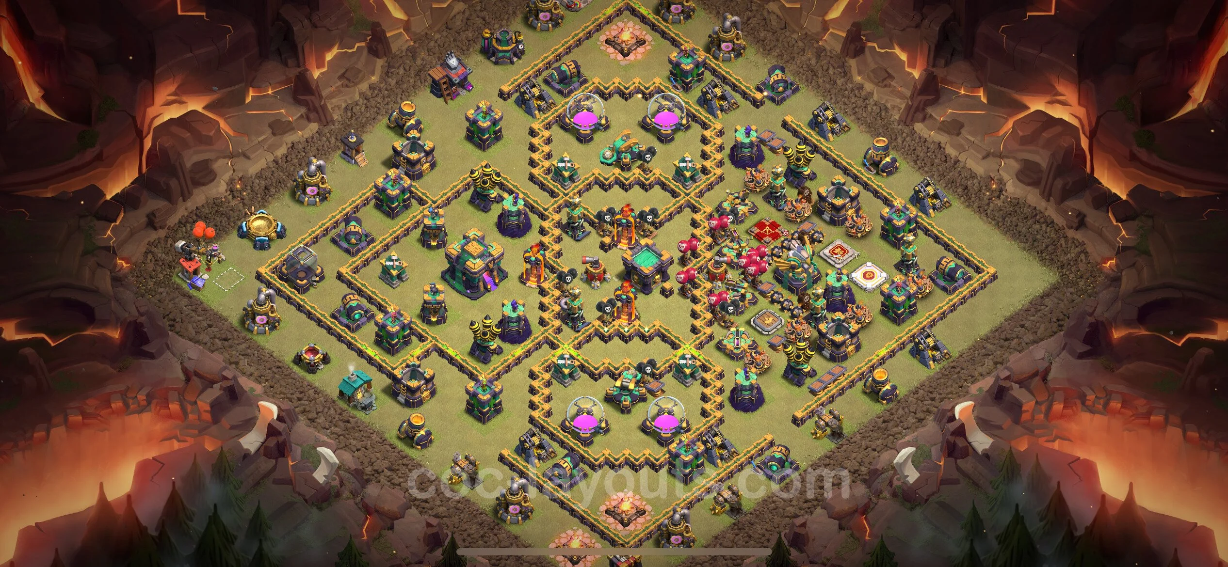 Top War Base TH14 with Link - Anti 3 Stars CWL Plan - Clash of Clans - (#99) — Война BH14