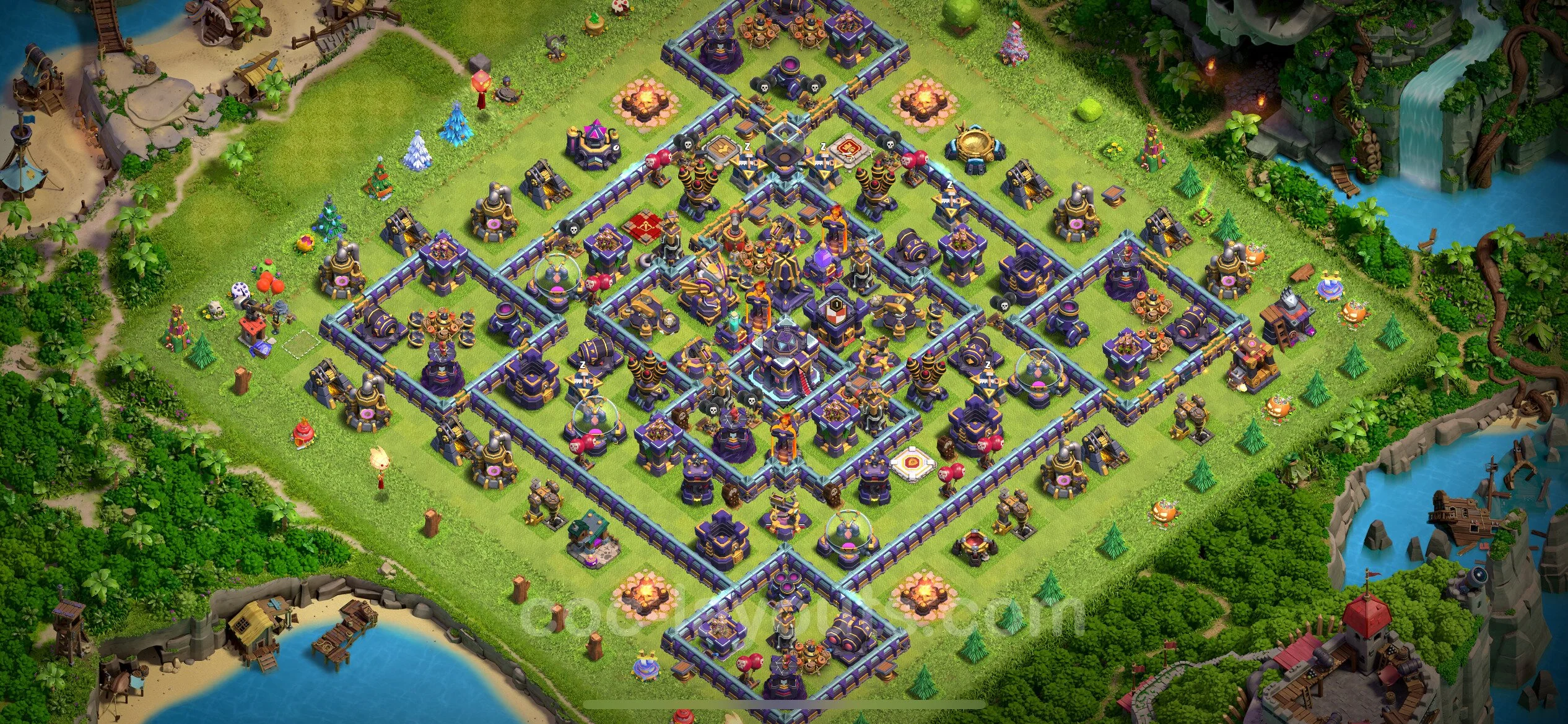 Anti 2 Stars Base TH15 with Link, Hybrid - best plan / layout / design - Clash of Clans - (#14) — Obrona TH15