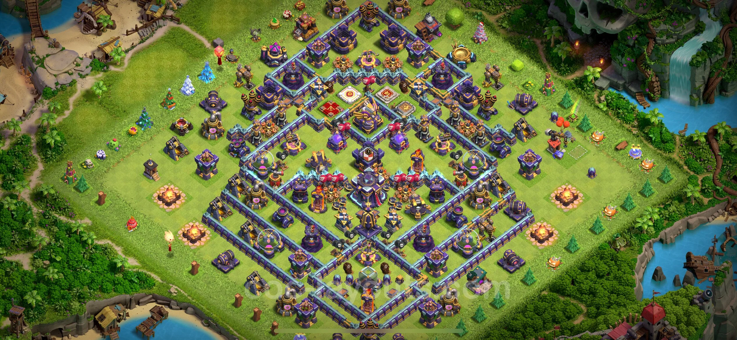 Anti 2 Stars Base TH15 with Link, Hybrid - best plan / layout / design - Clash of Clans - (#15) — Verdediging TH15