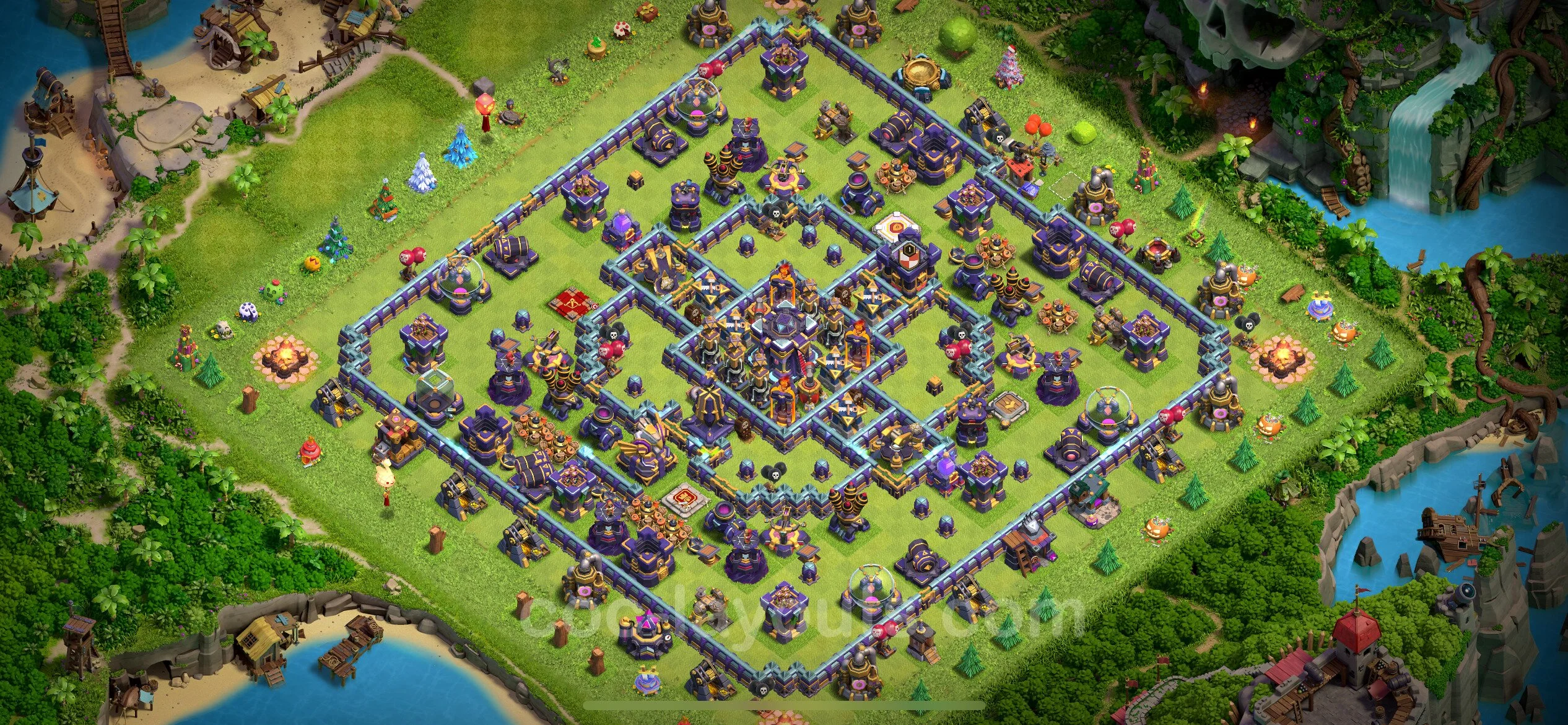 Anti 2 Stars Base TH15 with Link, Hybrid - best plan / layout / design - Clash of Clans - (#17) — Защита TH15