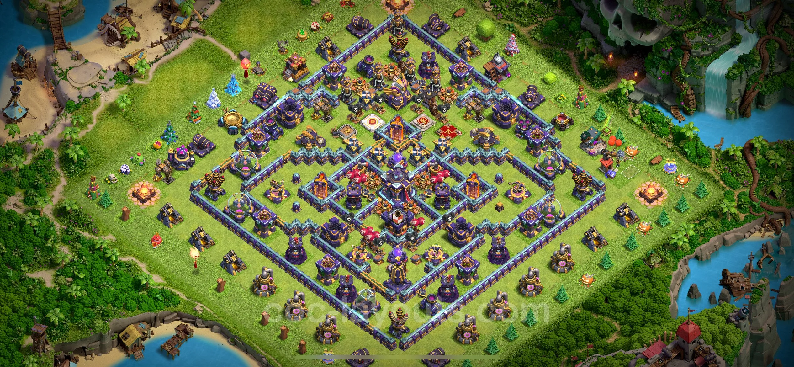 Anti 2 Stars Base TH15 with Link, Hybrid - best plan / layout / design - Clash of Clans - (#18) — Defense TH15