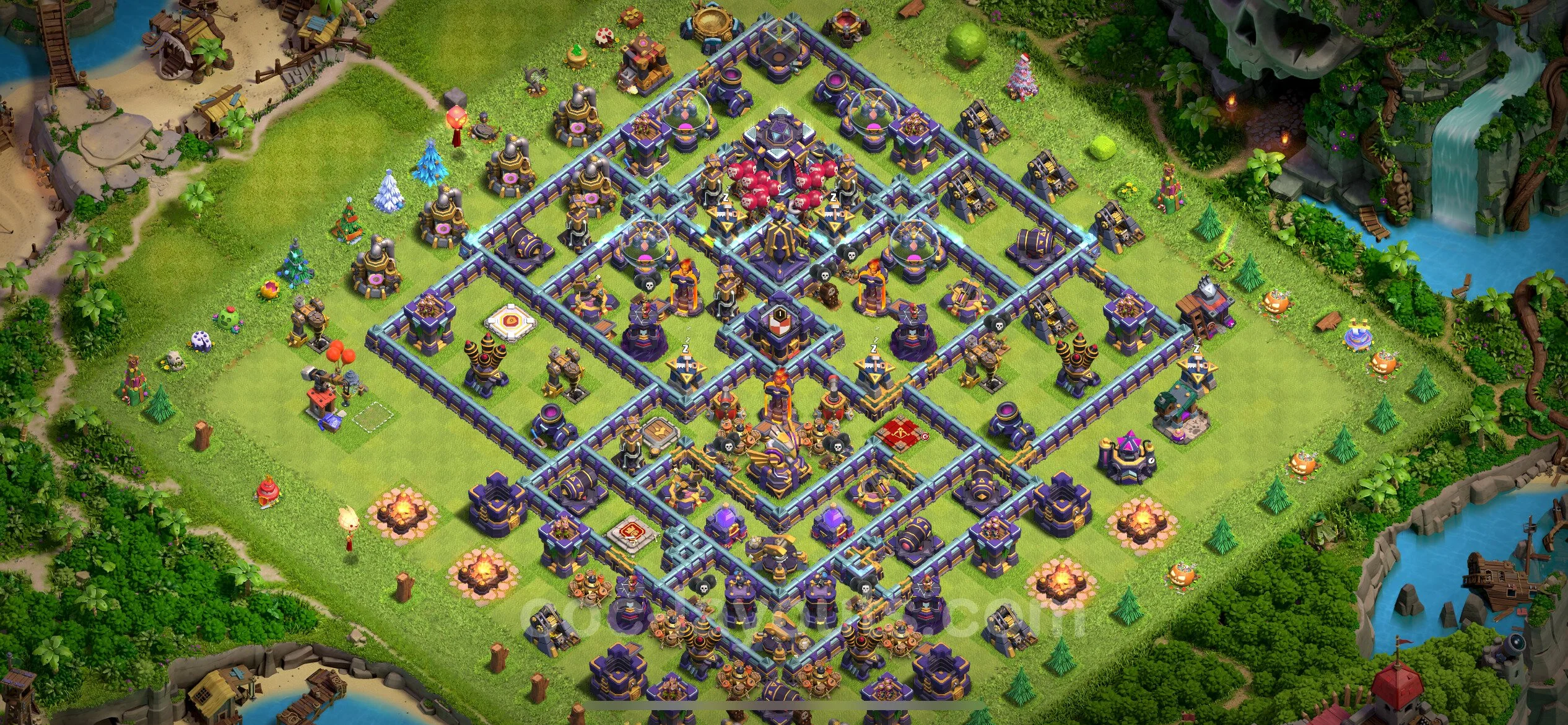 Anti 3 Stars Base TH15 with Link, Anti Everything - best plan / layout / design - Clash of Clans - (#3)