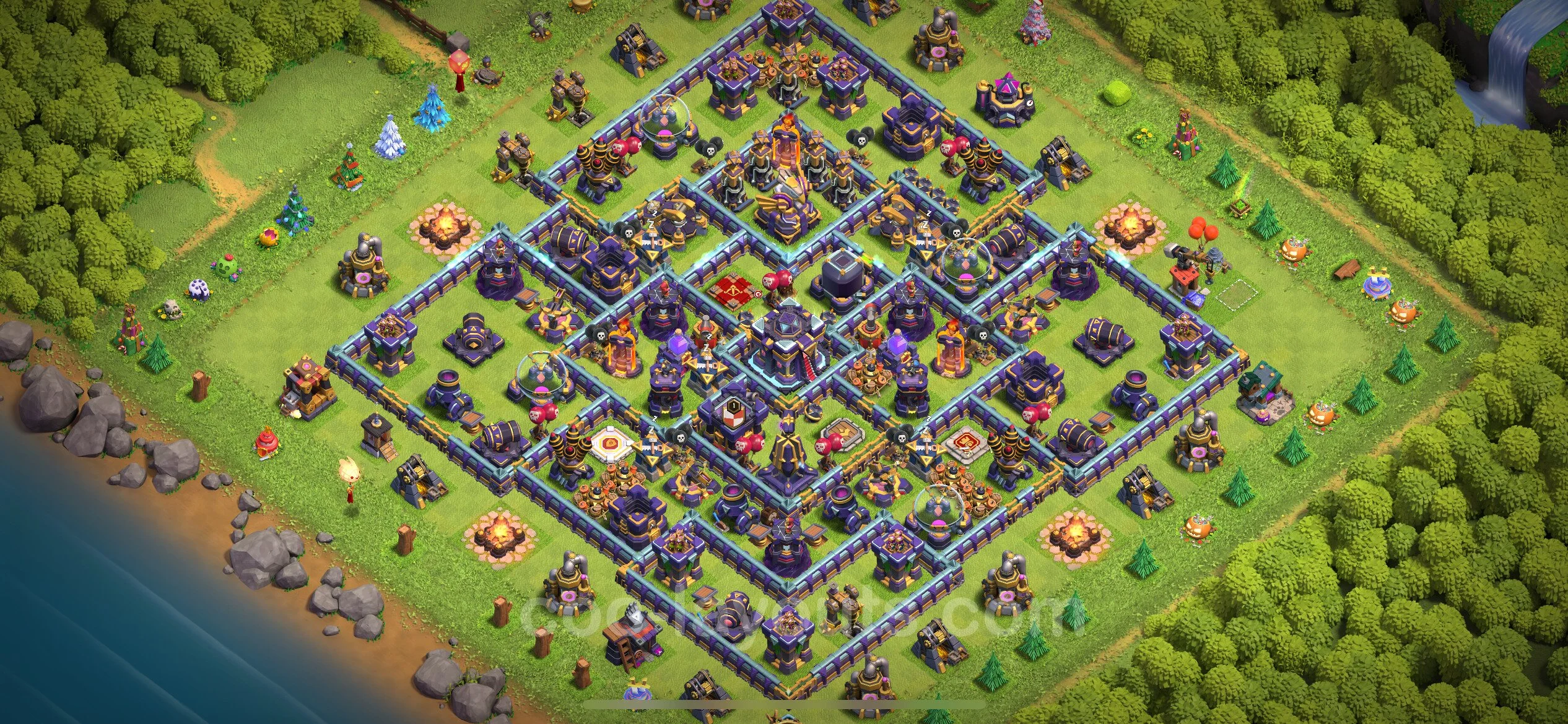 Anti 2 Stars Base TH15 with Link, Hybrid - best plan / layout / design - Clash of Clans - (#34) — Defense TH15