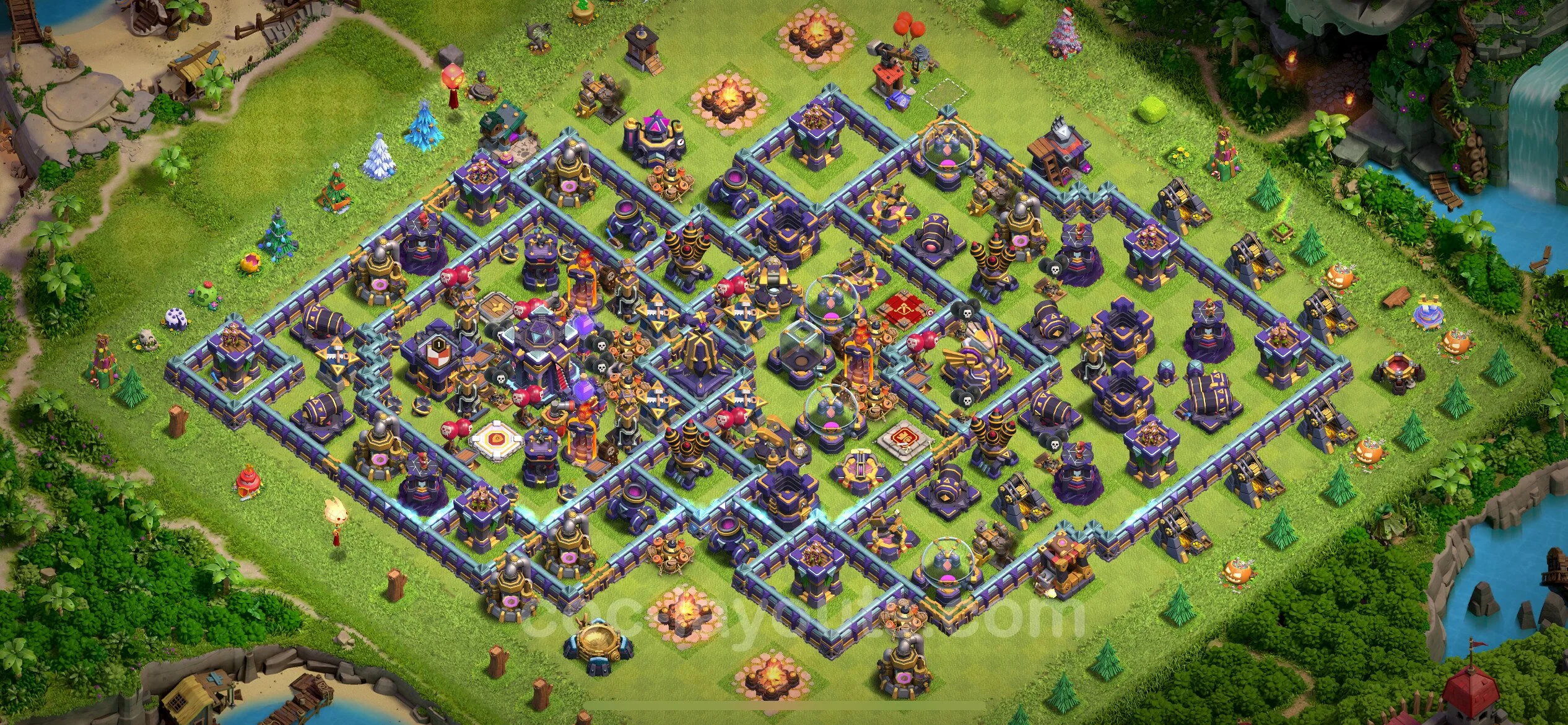 Base TH15 with Link, Hybrid - Anti Dragon Defence Plan / Anti Air - Clash of Clans - (#4)