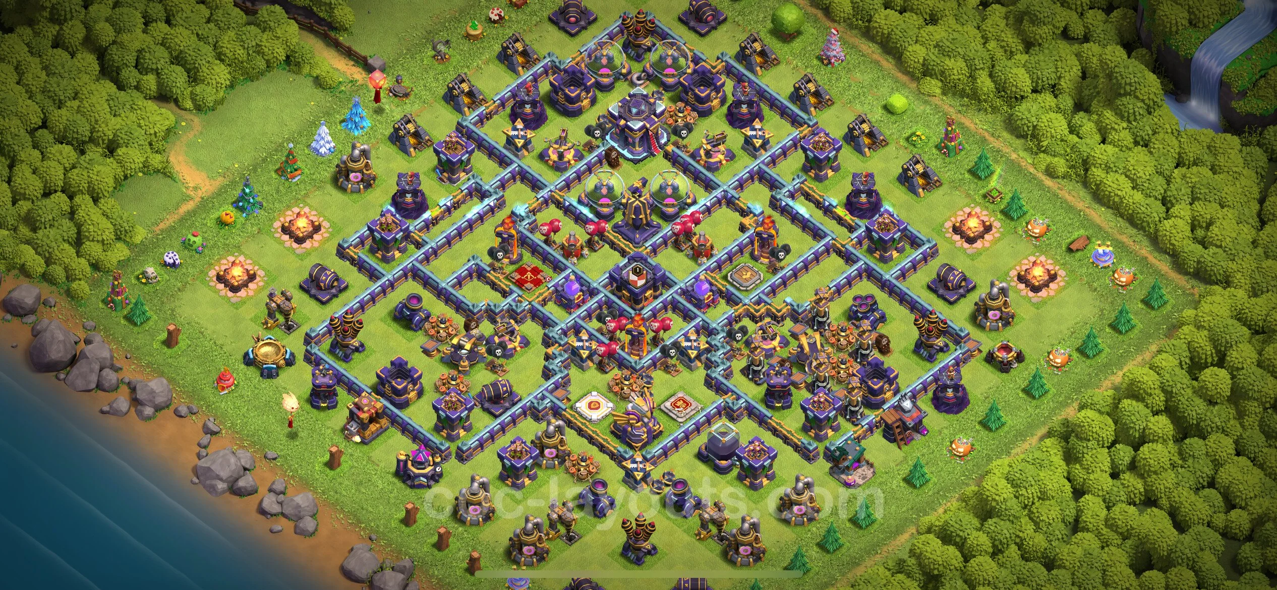 Top Base TH15 with Link, Hybrid - Anti Everything Defence Plan - Clash of Clans - (#44) — Obrona TH15