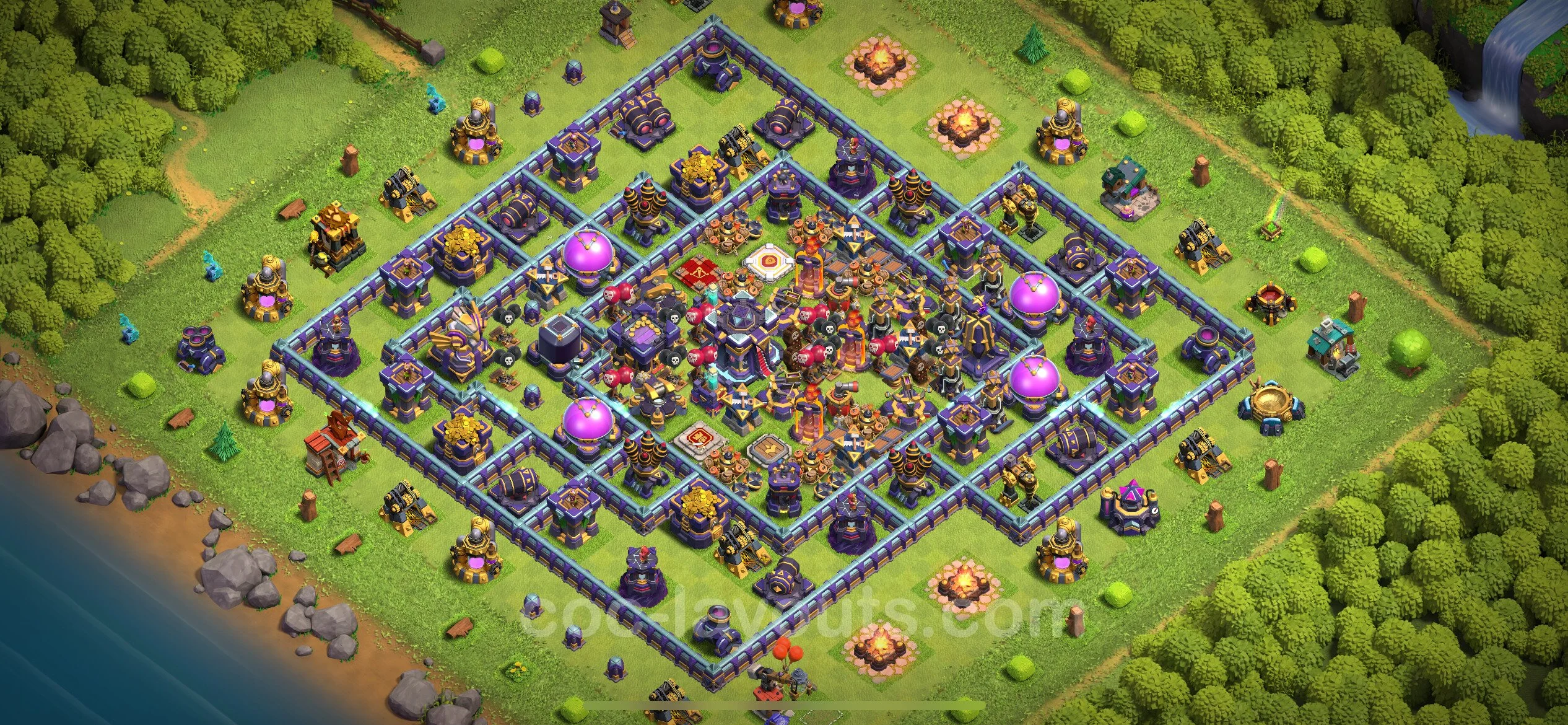 Anti 2 Stars Base TH15 with Link, Hybrid - best plan / layout / design - Clash of Clans - (#49) — Obrona TH15