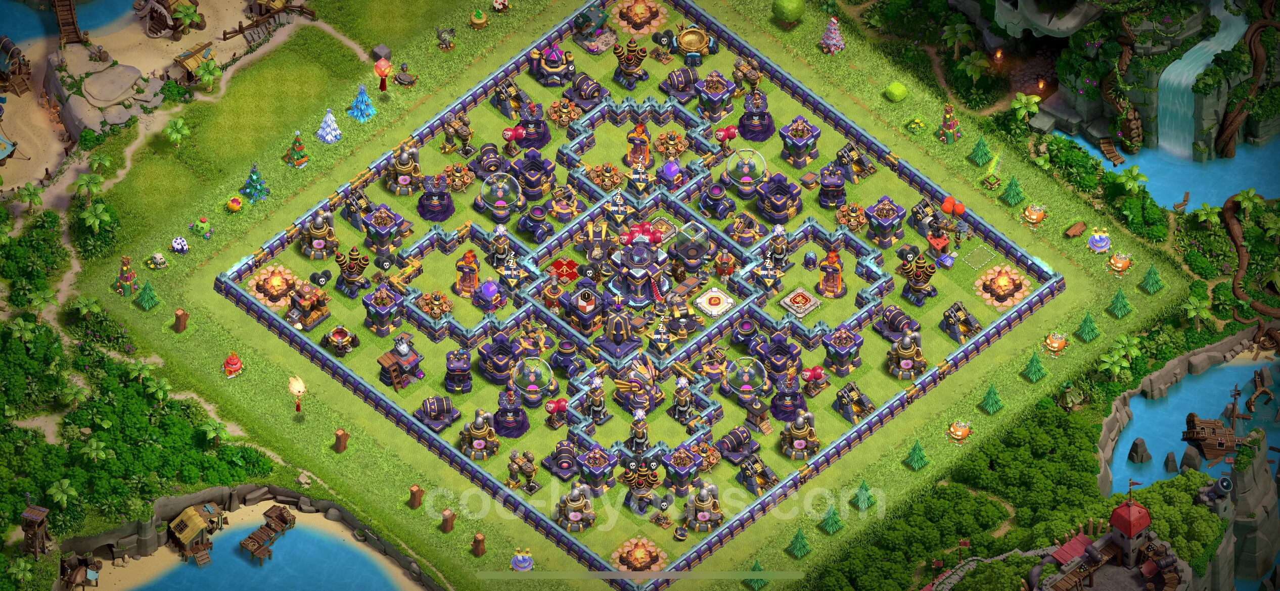 Anti 2 Stars Base TH15 with Link, Hybrid - best plan / layout / design - Clash of Clans - (#6)