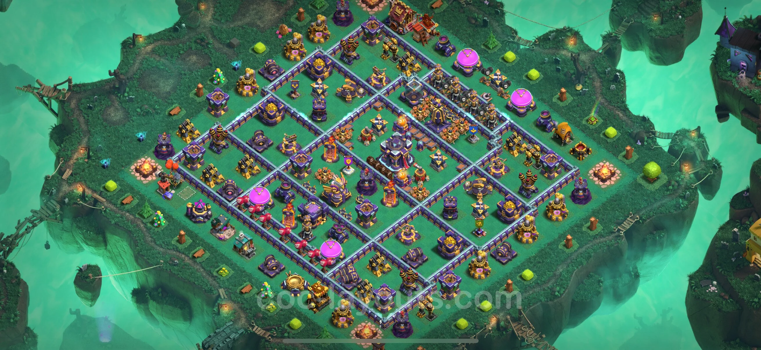 Defense (Trophy) Base TH15 with Link, Hybrid - plan / layout / design - Clash of Clans - (#62) — Defense TH15