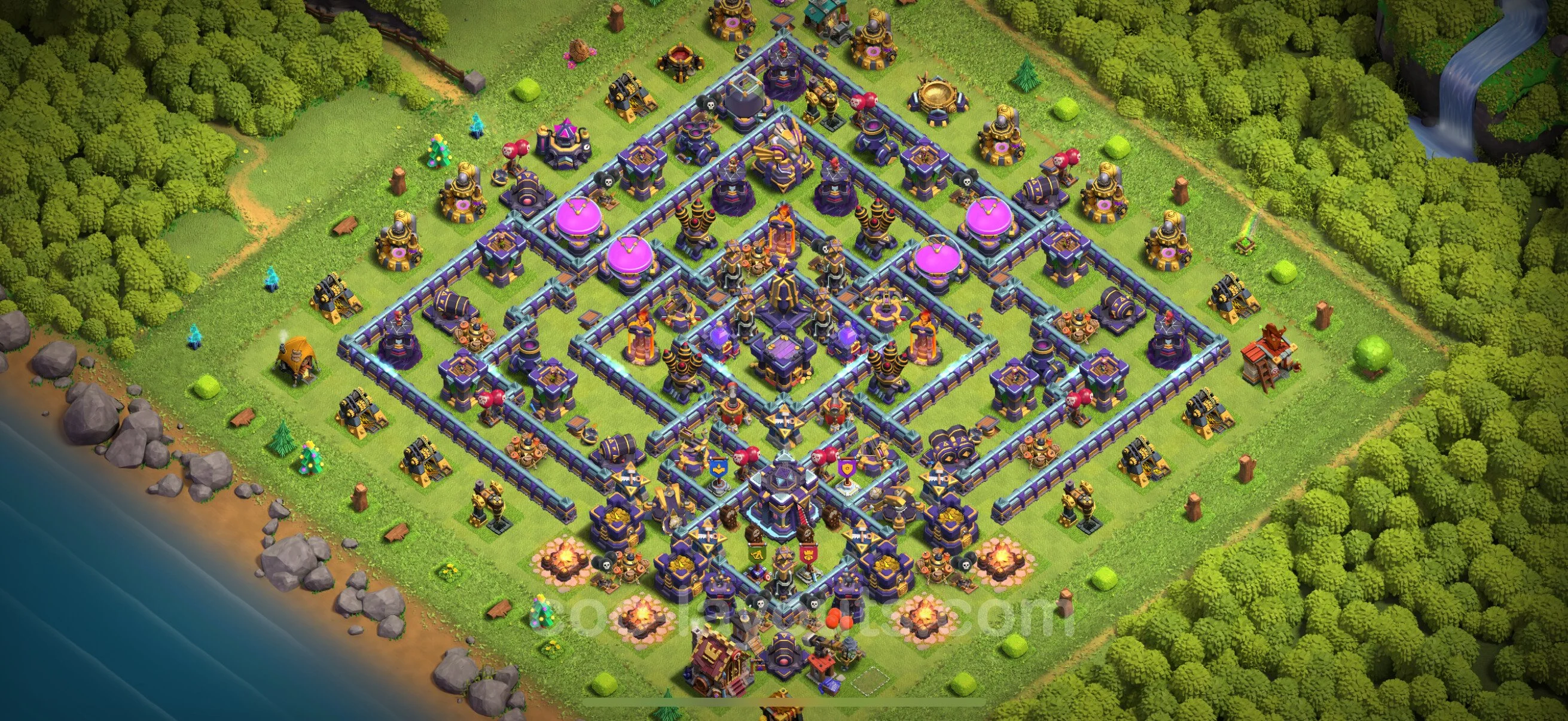 Anti 3 Stars Base TH15 with Link - best plan / layout / design - Clash of Clans - (#64) — Verdediging TH15