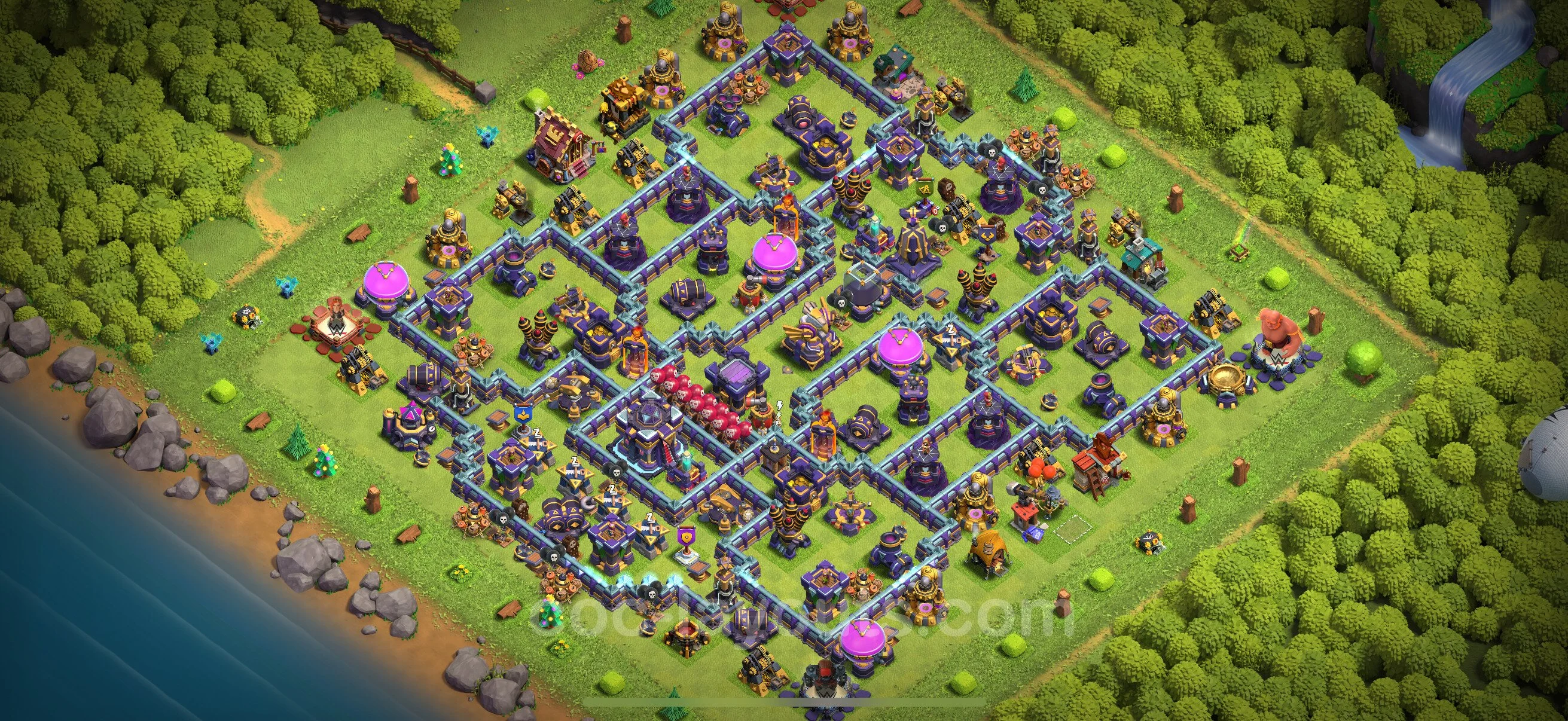Anti 3 Stars Base TH15 with Link, Hybrid - best plan / layout / design - Clash of Clans - (#68) — Защита TH15