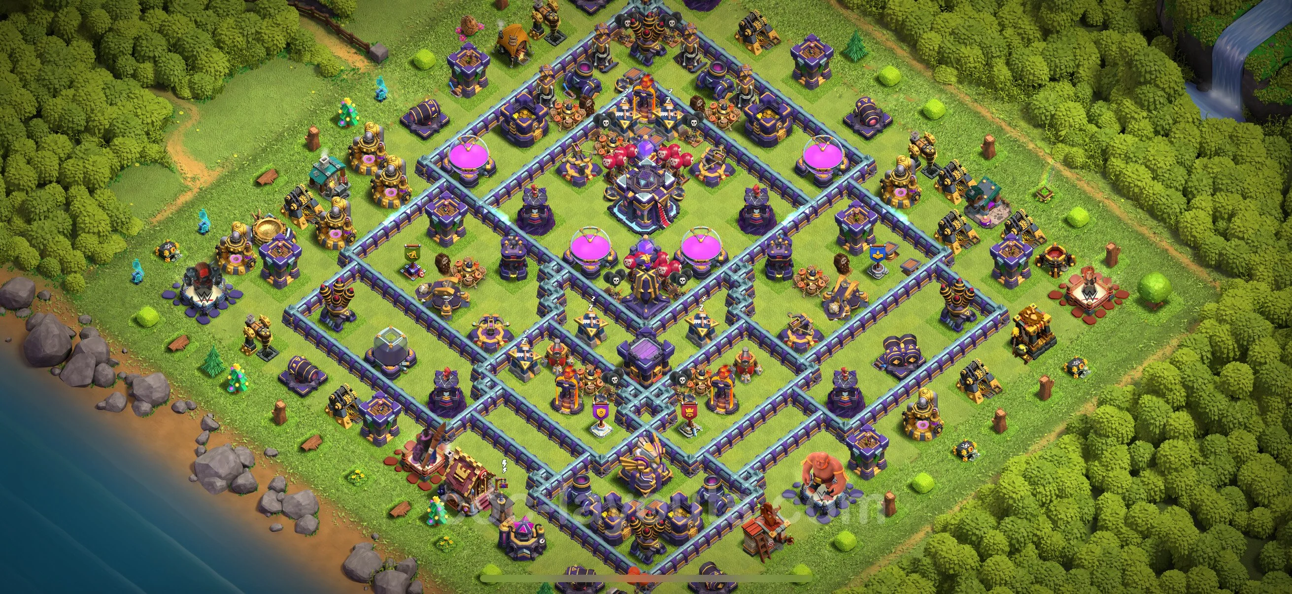 Anti 3 Stars Base TH15 with Link, Hybrid - best plan / layout / design - Clash of Clans - (#70) — Verdediging TH15