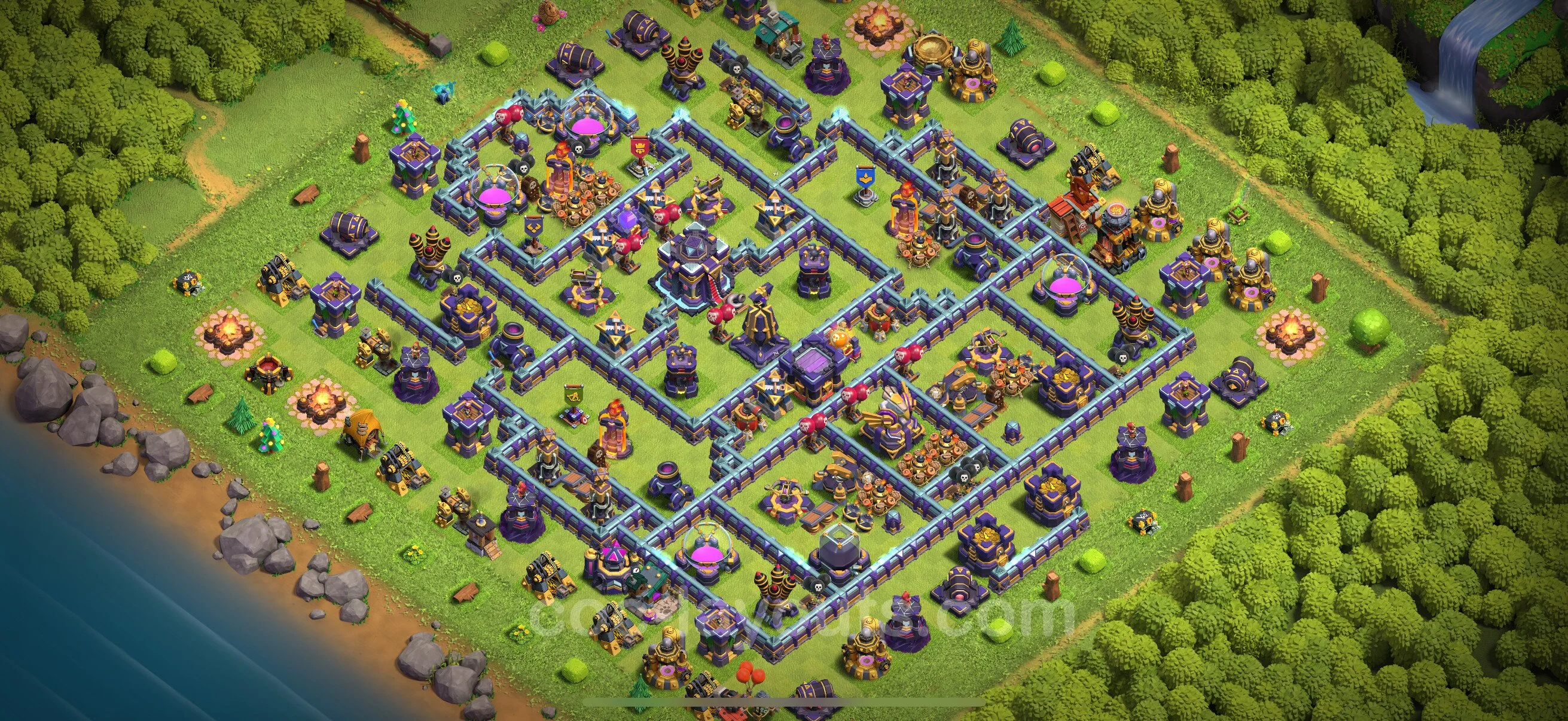 Defense (Trophy) Base TH15 with Link - plan / layout / design - Clash of Clans - (#74) — Obrona TH15