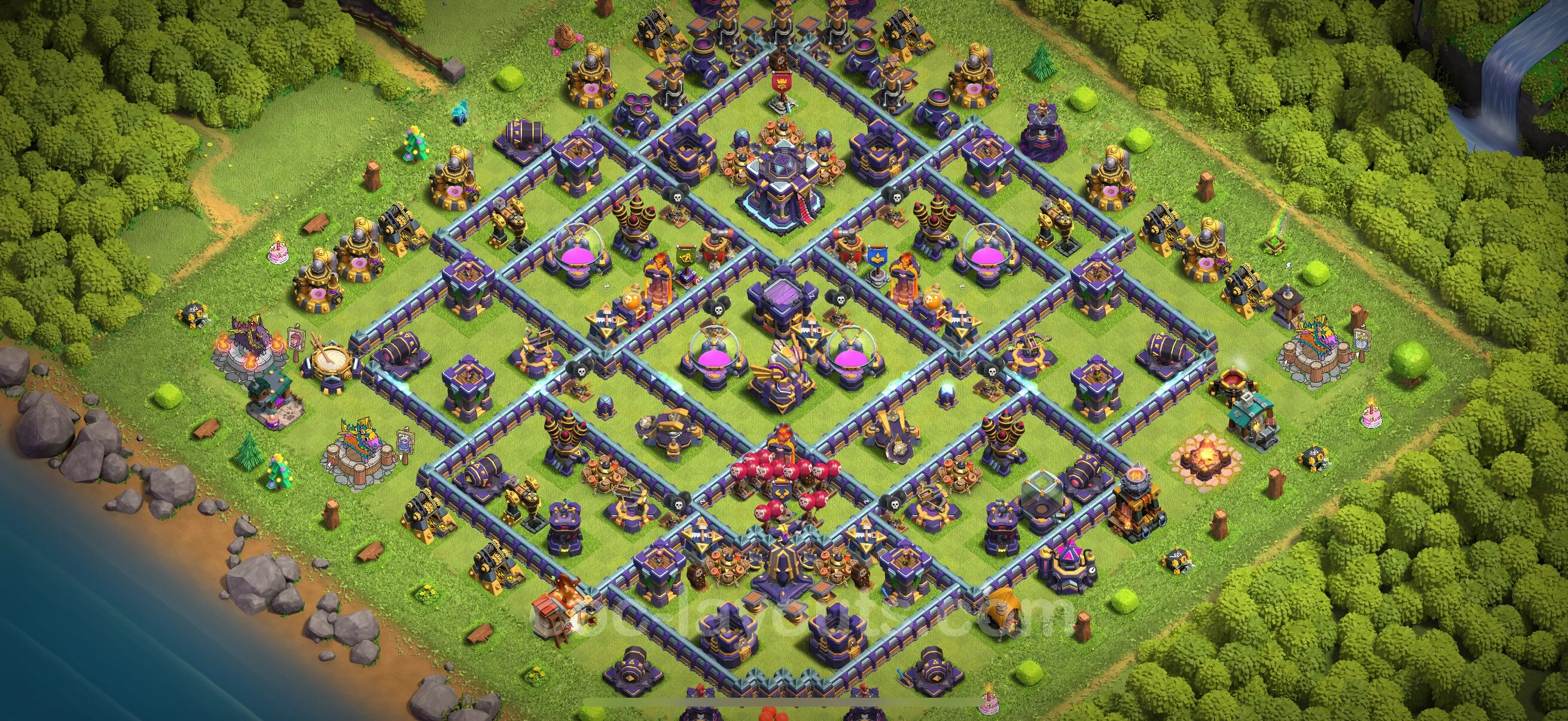 Top Base TH15 with Link, Hybrid - Anti Everything Defence Plan - Clash of Clans - (#77) — Verteidigung TH15