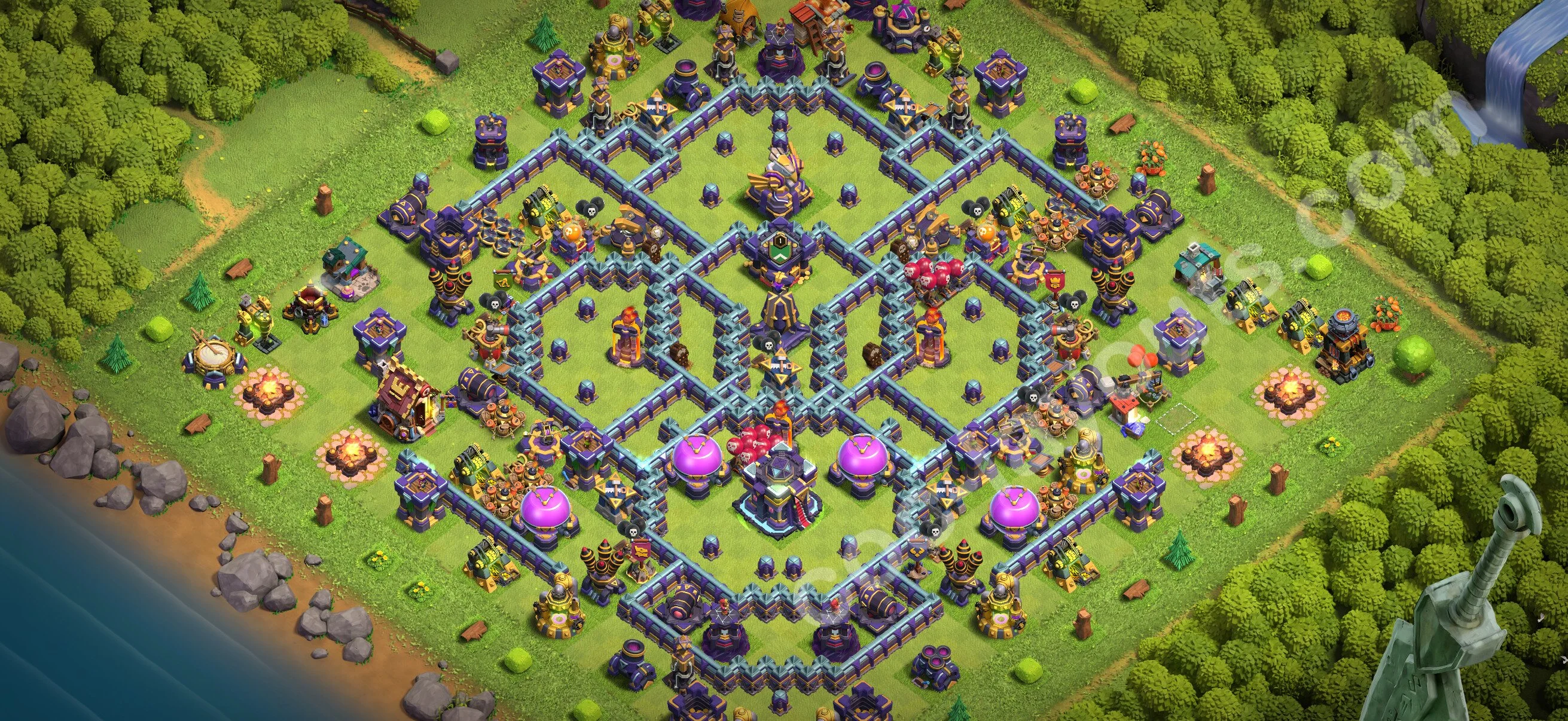 Anti 3 Stars Base TH15 with Link - best plan / layout / design - Clash of Clans 2026 - (#90) — Defense TH15