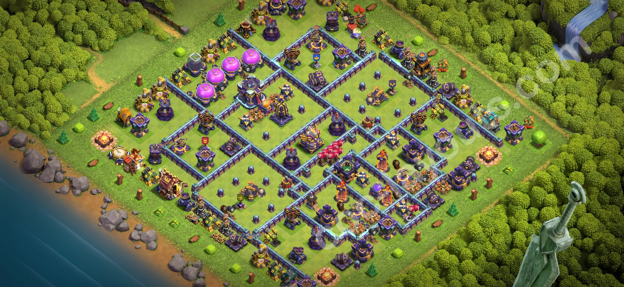 Base TH15 with Link, Anti 3 Stars Max Levels - defence plan / layout / design - Clash of Clans 2026 - (#91) — Verdediging TH15