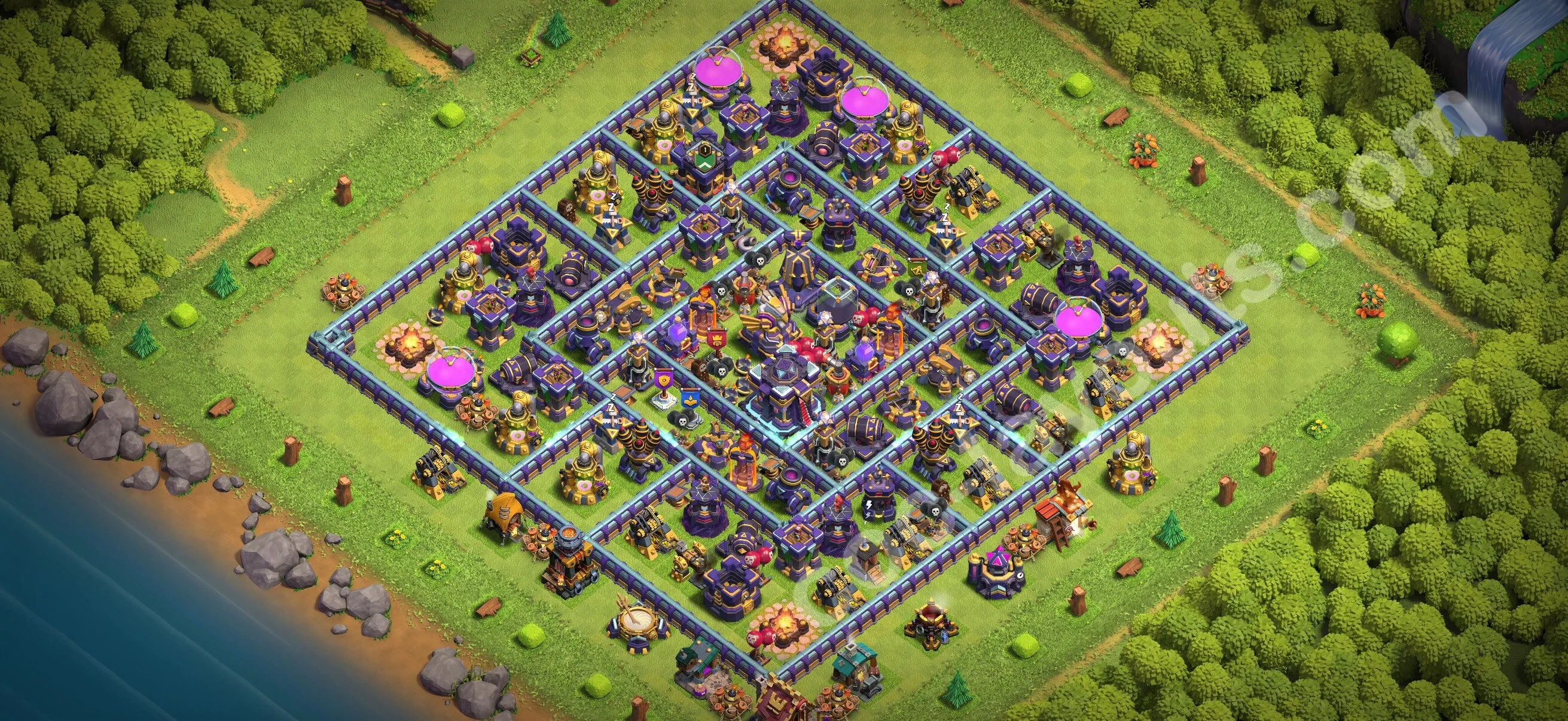 Base TH15 with Link Max Levels - defence plan / layout / design - Clash of Clans 2026 - (#92) — Verdediging TH15
