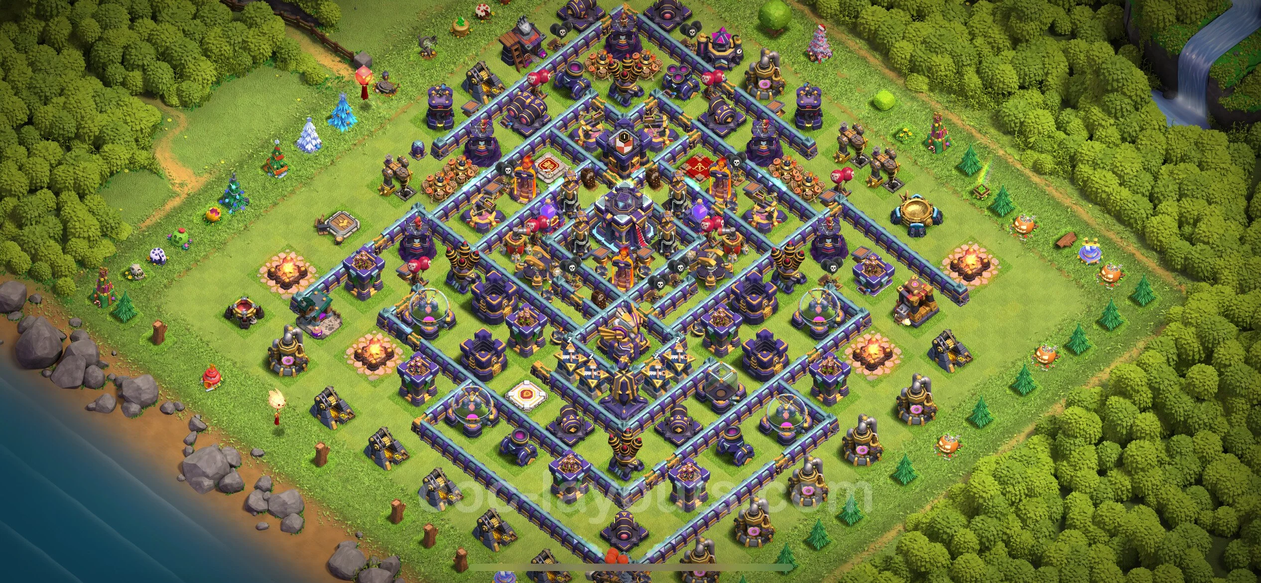 Farming Base TH15 with Link, Anti Air / Electro Dragon - plan / layout / design - Clash of Clans - (#14) — Farma TH15