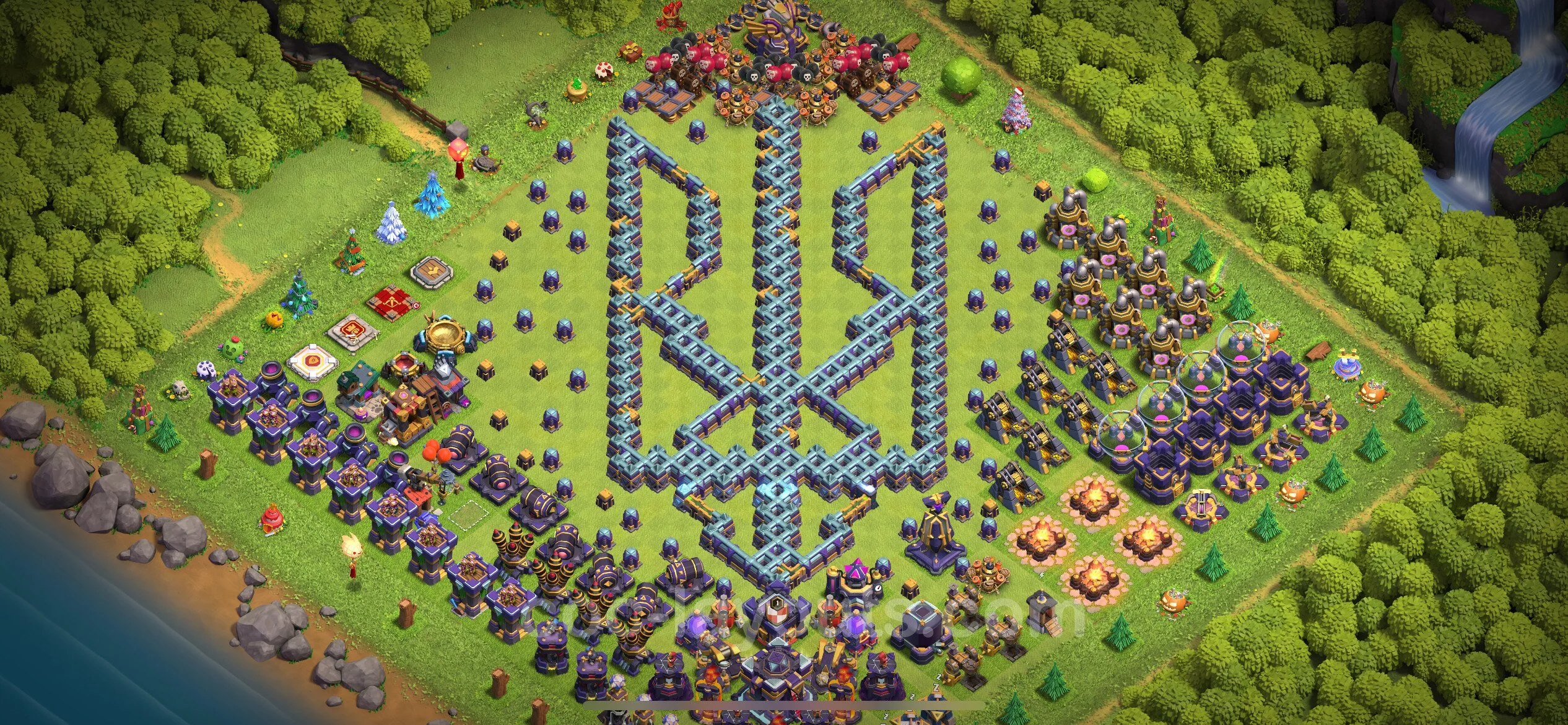 Top Troll Funny Base TH15 with Link - Funny Art Plan - Clash of Clans - (#17) — Spaß TH15