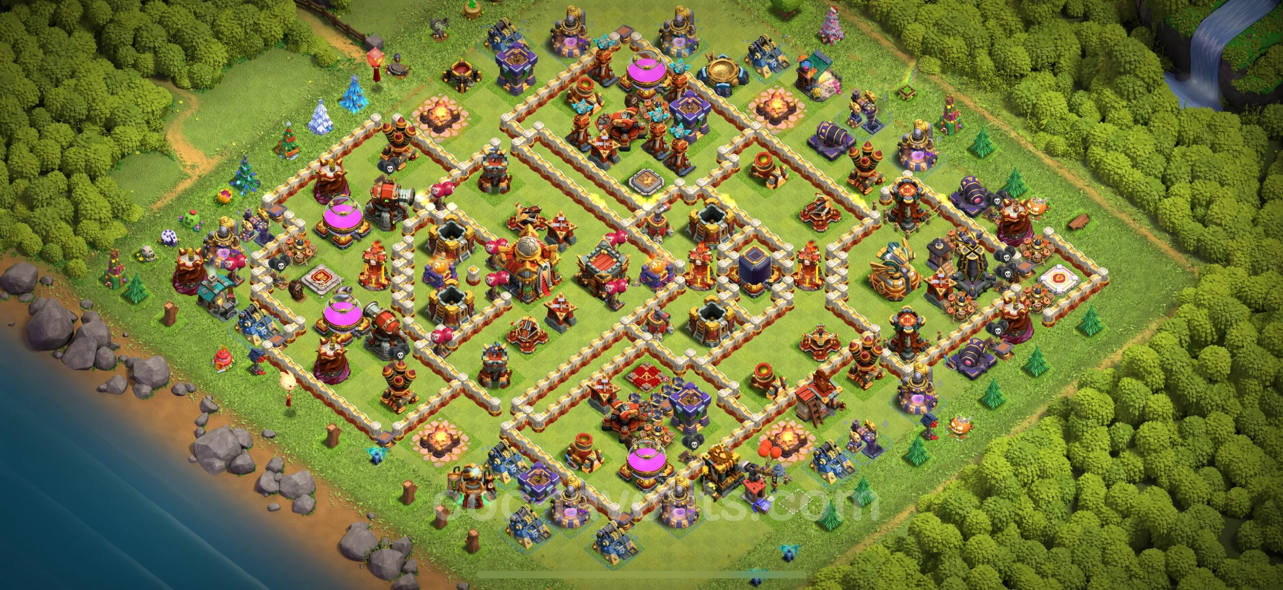 Top Base TH16 with Link, Hybrid - Anti Everything Defence Plan - Clash of Clans - (#10) — Verteidigung TH16