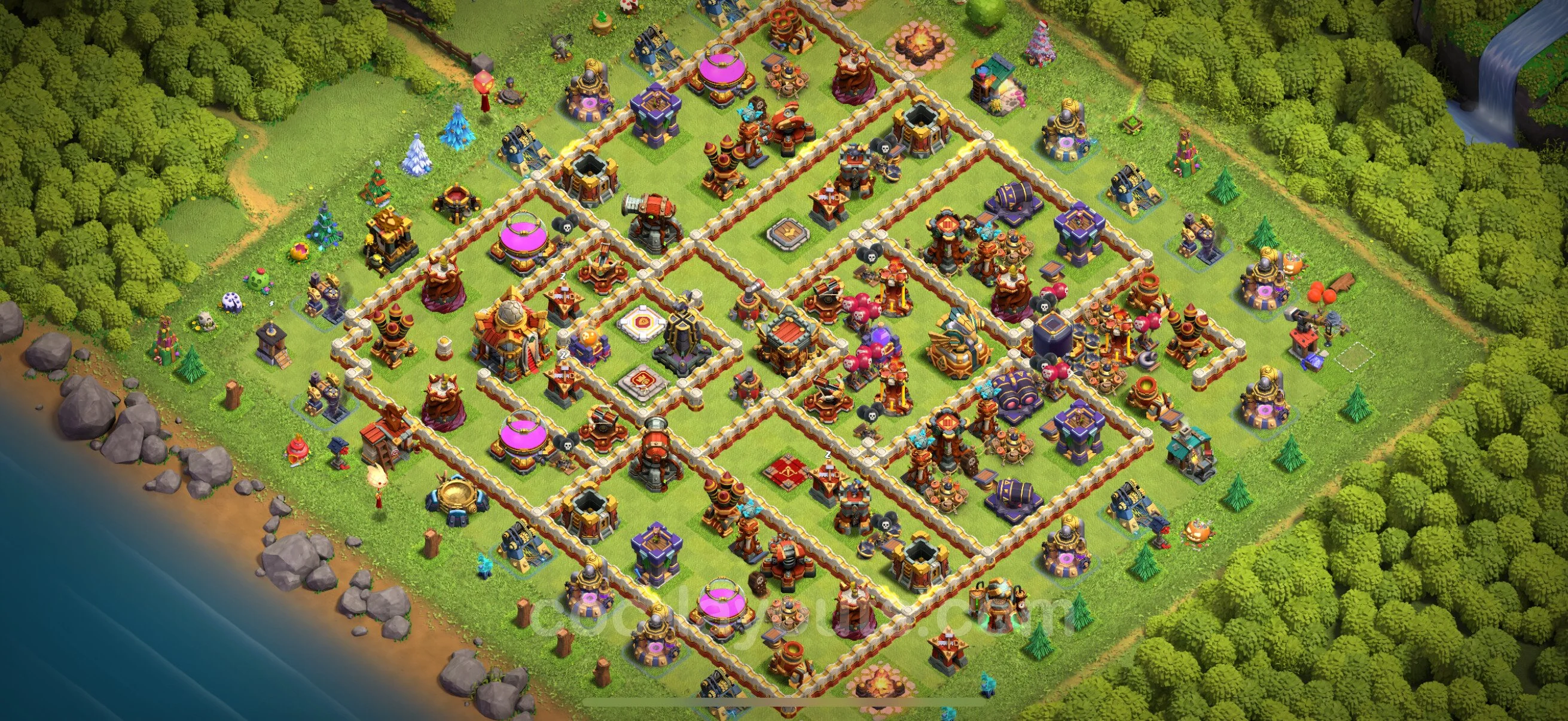 Anti 3 Stars Base TH16 with Link, Hybrid - best plan / layout / design - Clash of Clans - (#11) — Defense TH16
