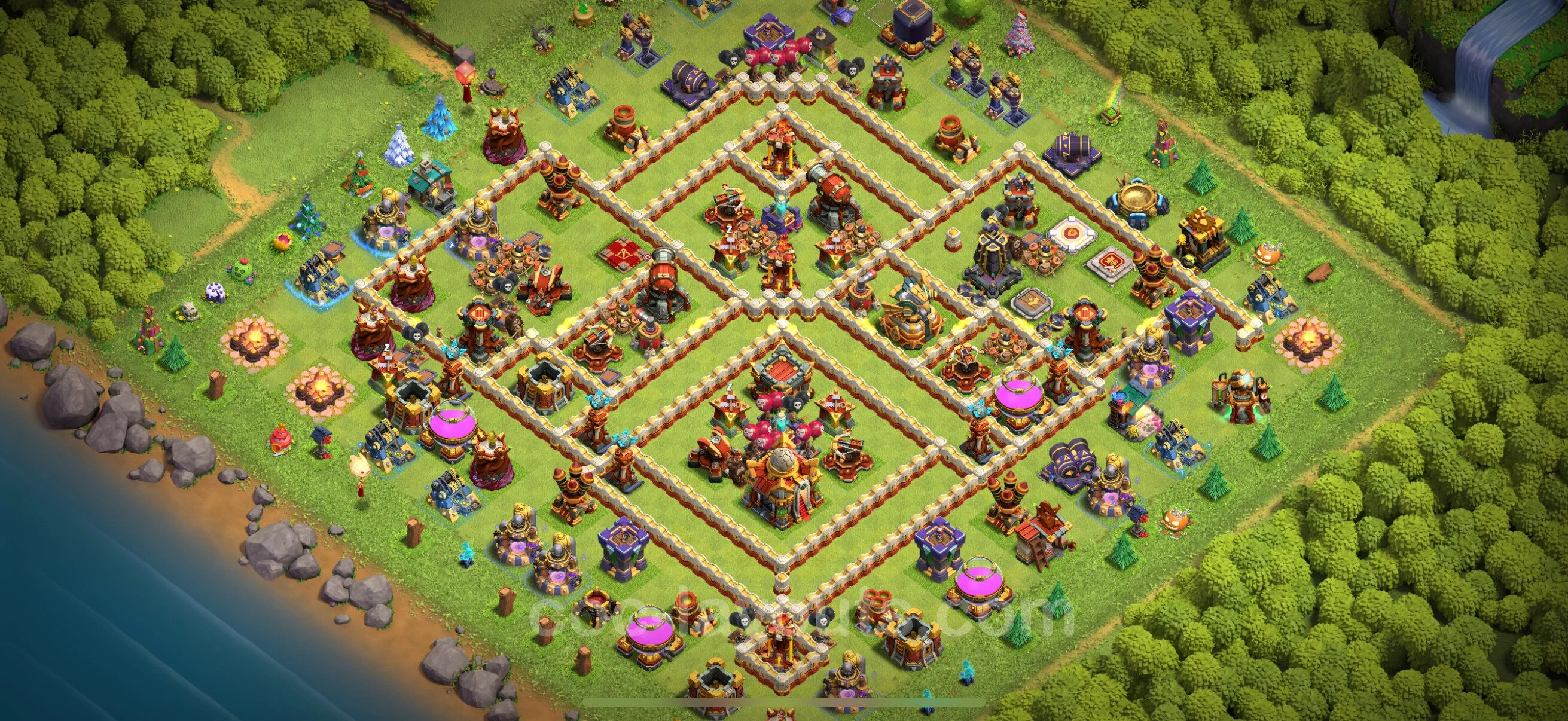 Defense (Trophy) Base TH16 with Link - plan / layout / design - Clash of Clans - (#20) — Défense TH16