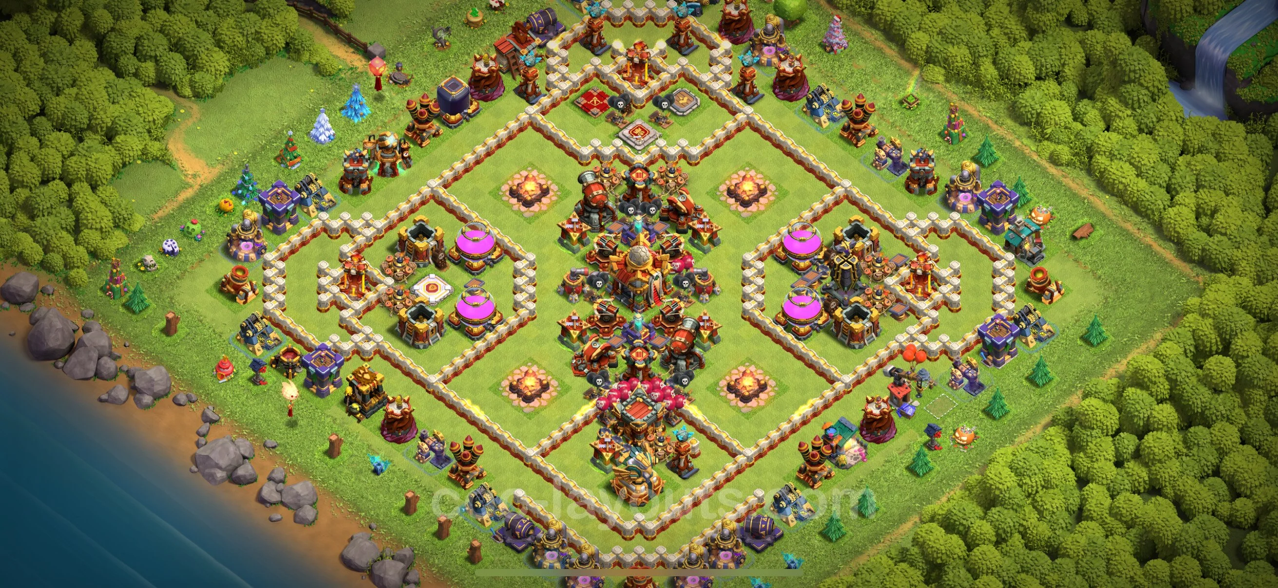 Defense (Trophy) Base TH16 with Link, Anti Everything - plan / layout / design - Clash of Clans - (#21) — Захист TH16