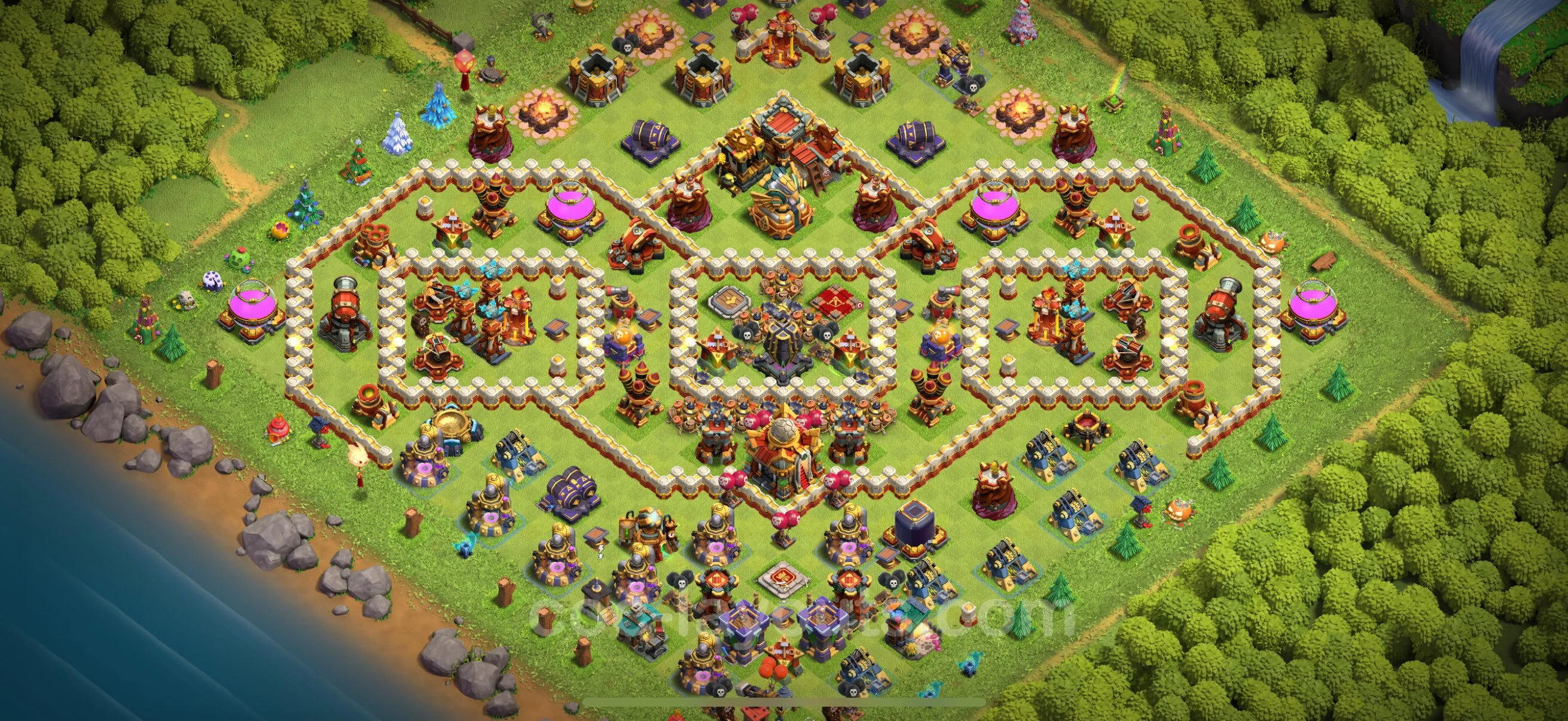 Defense (Trophy) Base TH16 with Link - plan / layout / design - Clash of Clans - (#23) — Verteidigung TH16
