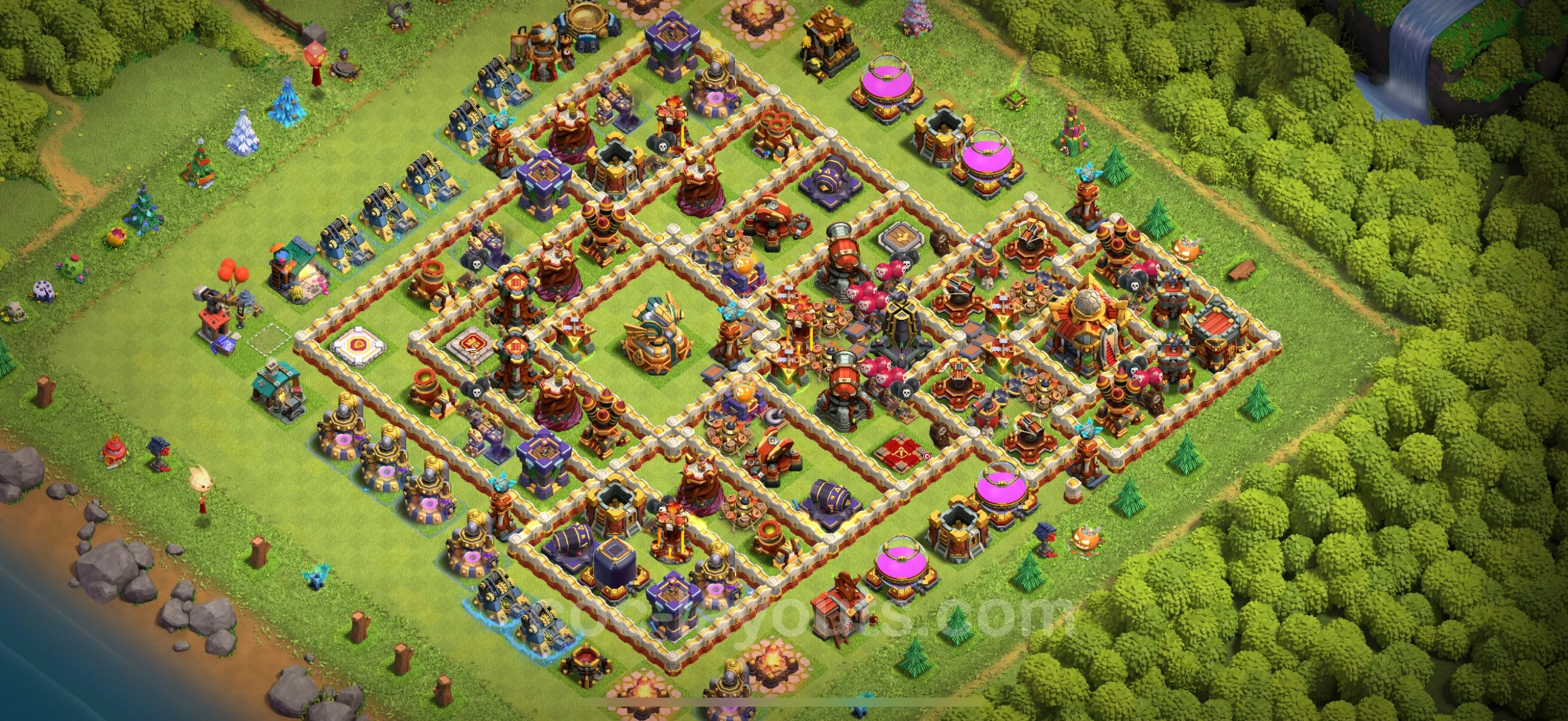 Defense (Trophy) Base TH16 with Link - plan / layout / design - Clash of Clans - (#24) — Захист TH16