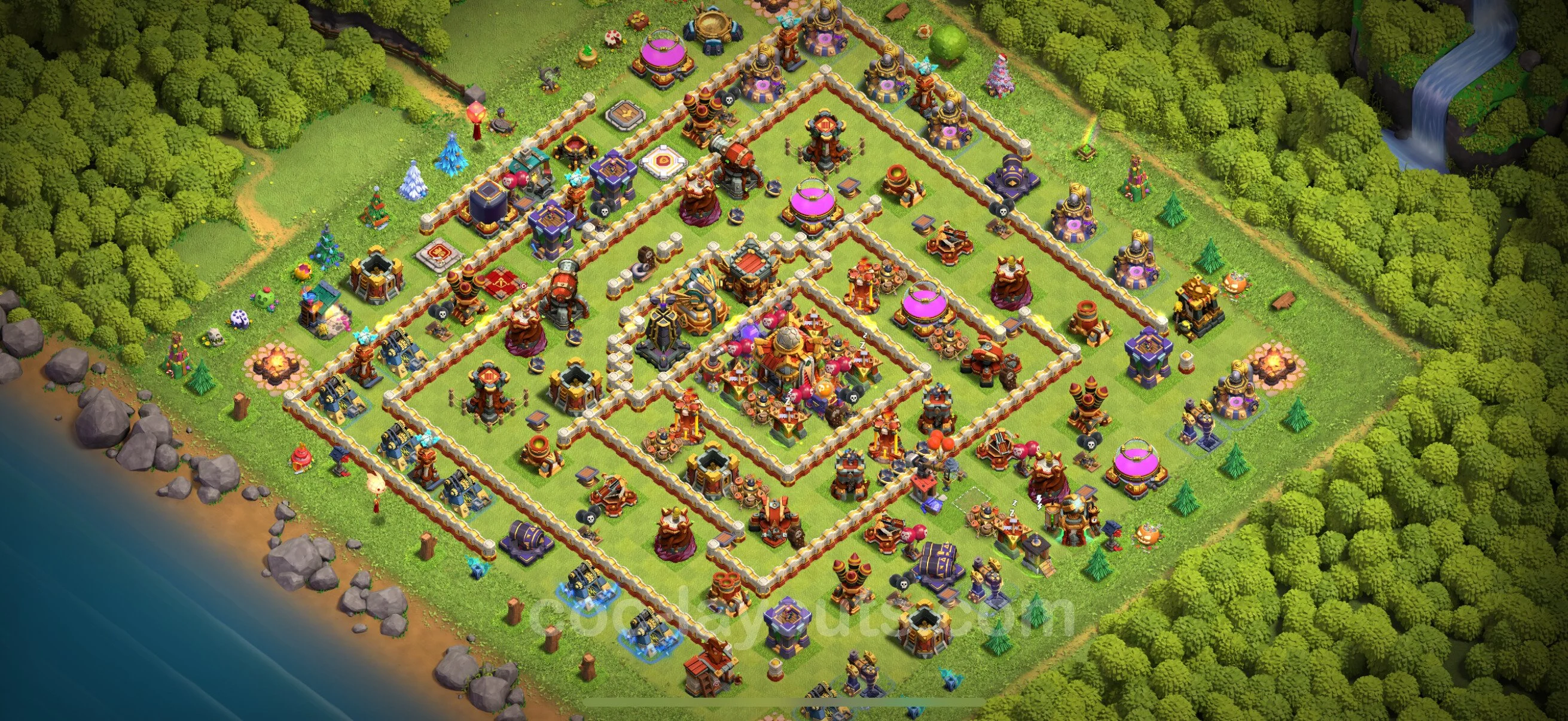 Top Base TH16 with Link - Anti Everything Defence Plan - Clash of Clans - (#25) — Obrona TH16