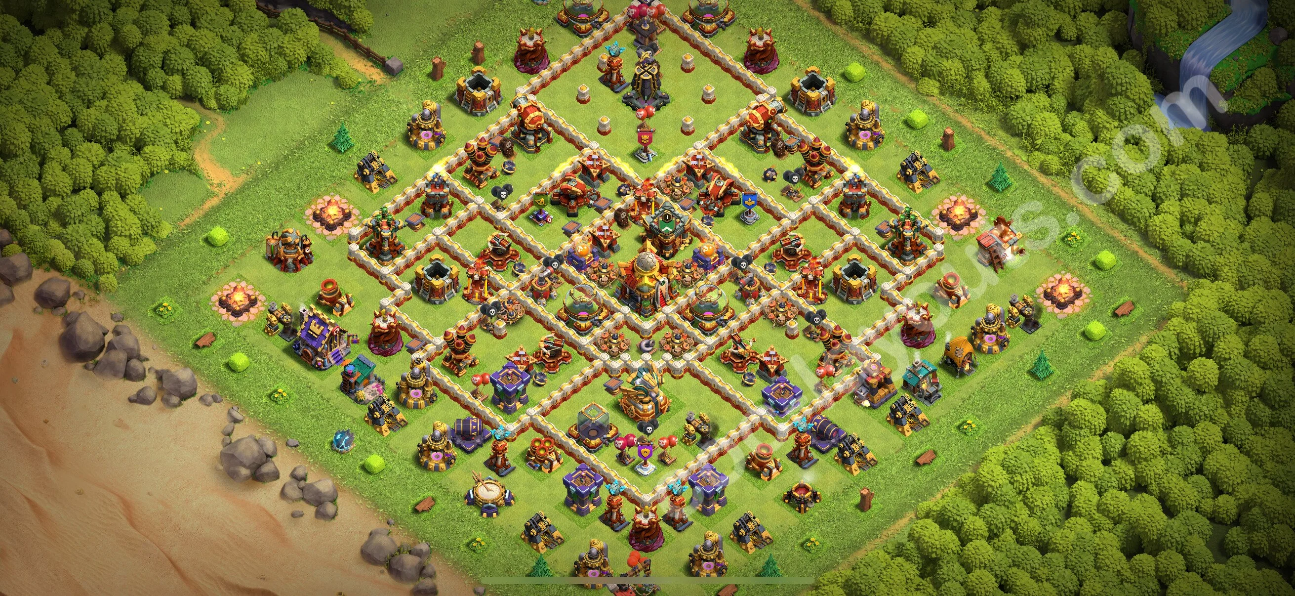 Defense (Trophy) Base TH16 with Link, Legend League - plan / layout / design - Clash of Clans 2026 - (#27) — Verteidigung TH16