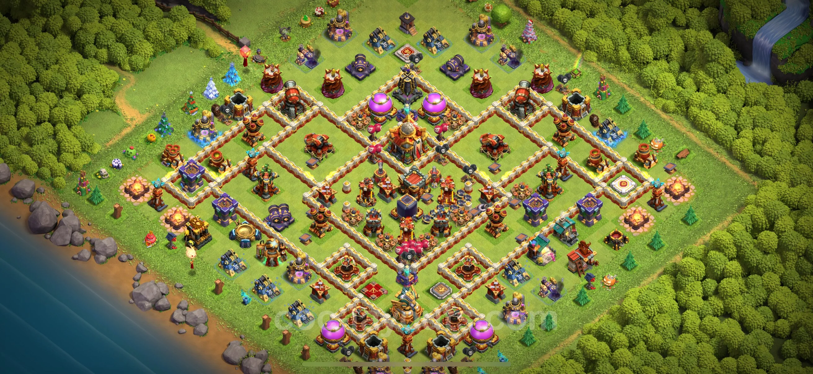 Anti 3 Stars Base TH16 with Link, Anti Everything - best plan / layout / design - Clash of Clans - (#28) — Verdediging TH16