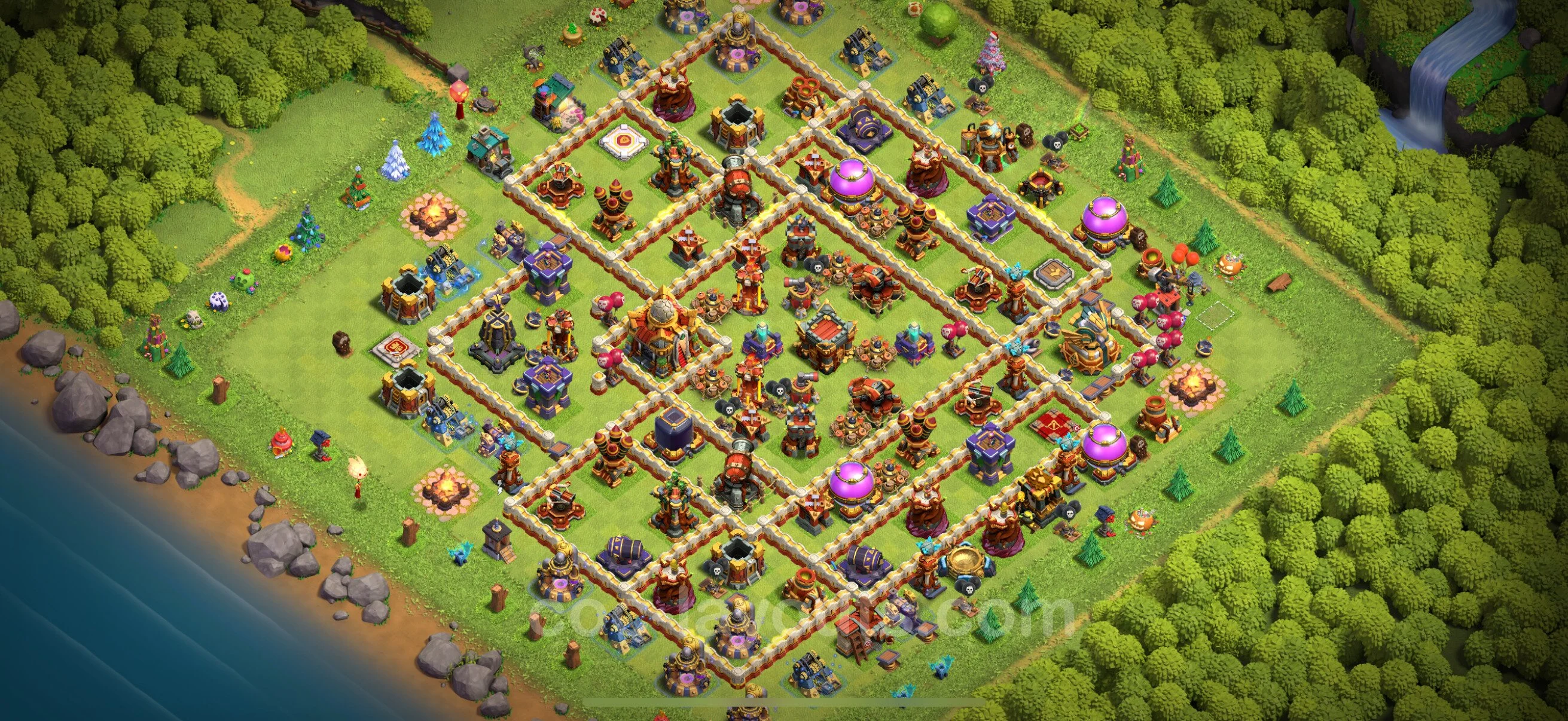 Anti 3 Stars Base TH16 with Link - best plan / layout / design - Clash of Clans - (#29) — Defense TH16