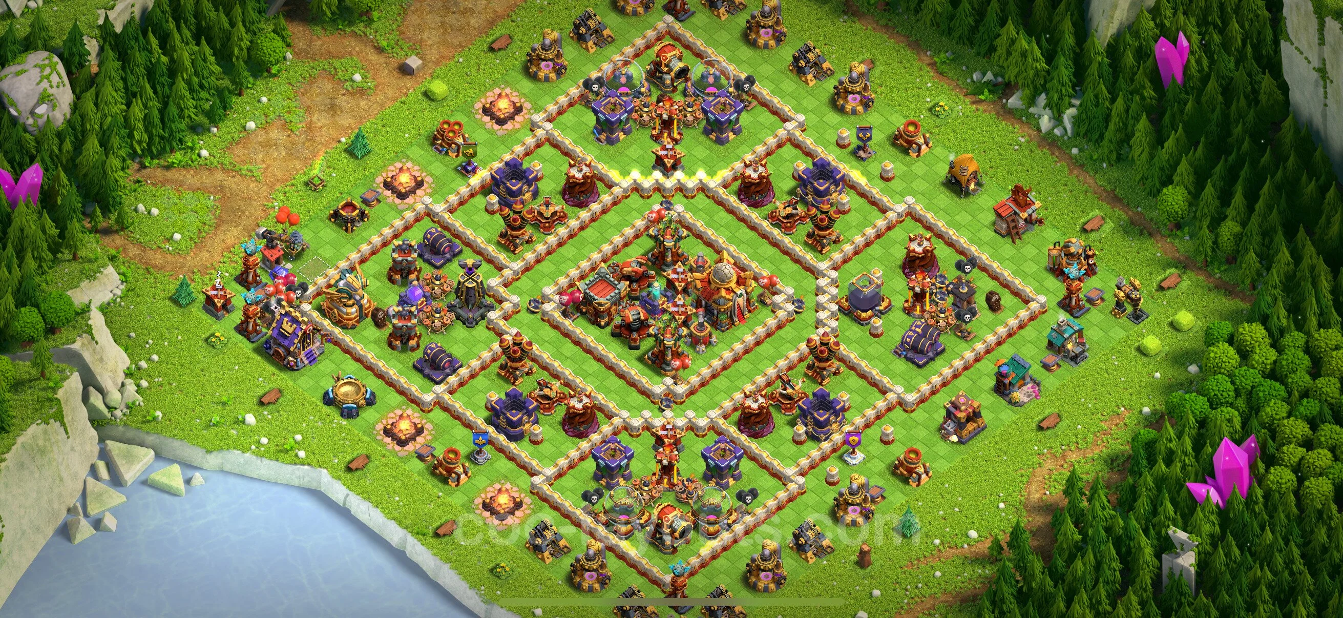 Defense (Trophy) Base TH16 with Link - plan / layout / design - Clash of Clans - (#32) — Verteidigung TH16