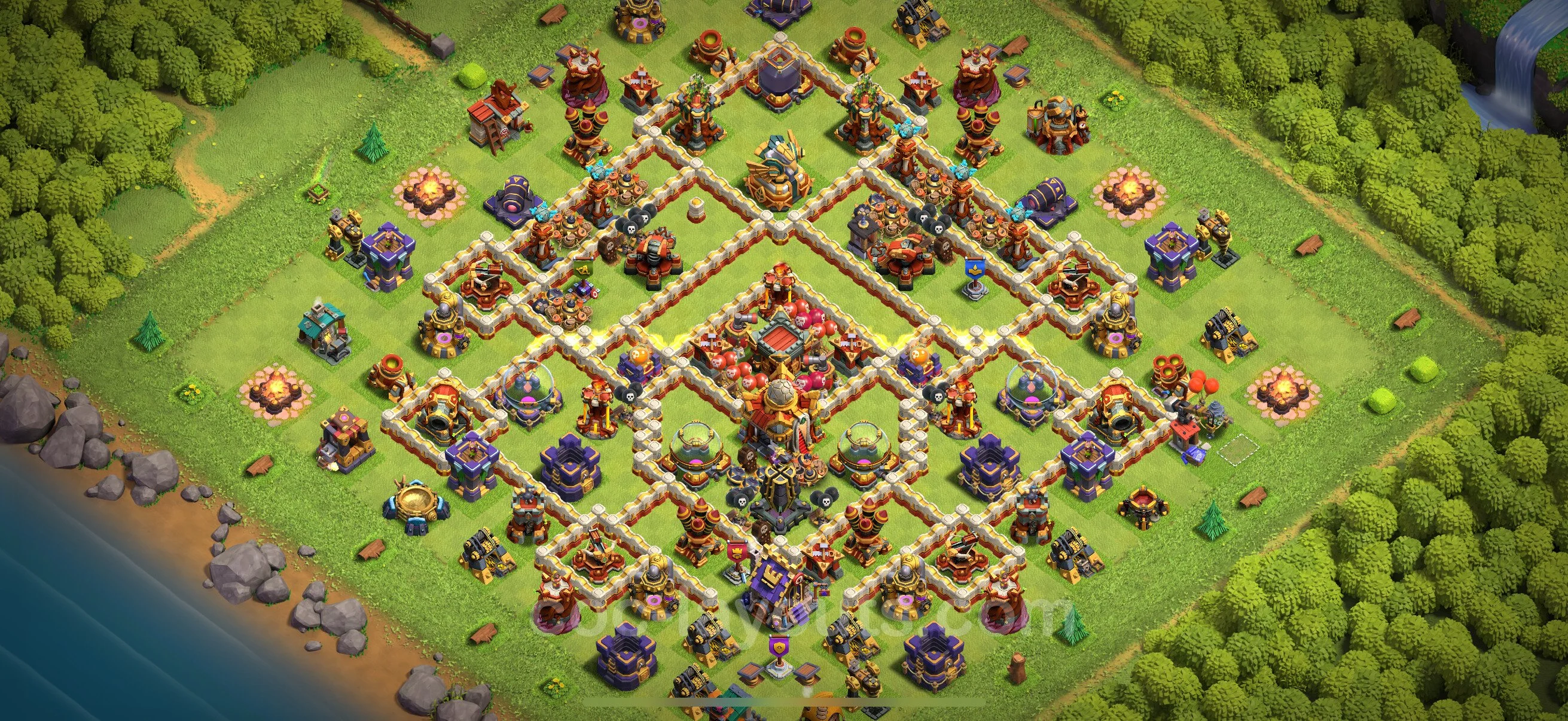 Anti 3 Stars Base TH16 with Link - best plan / layout / design - Clash of Clans - (#33) — Obrona TH16